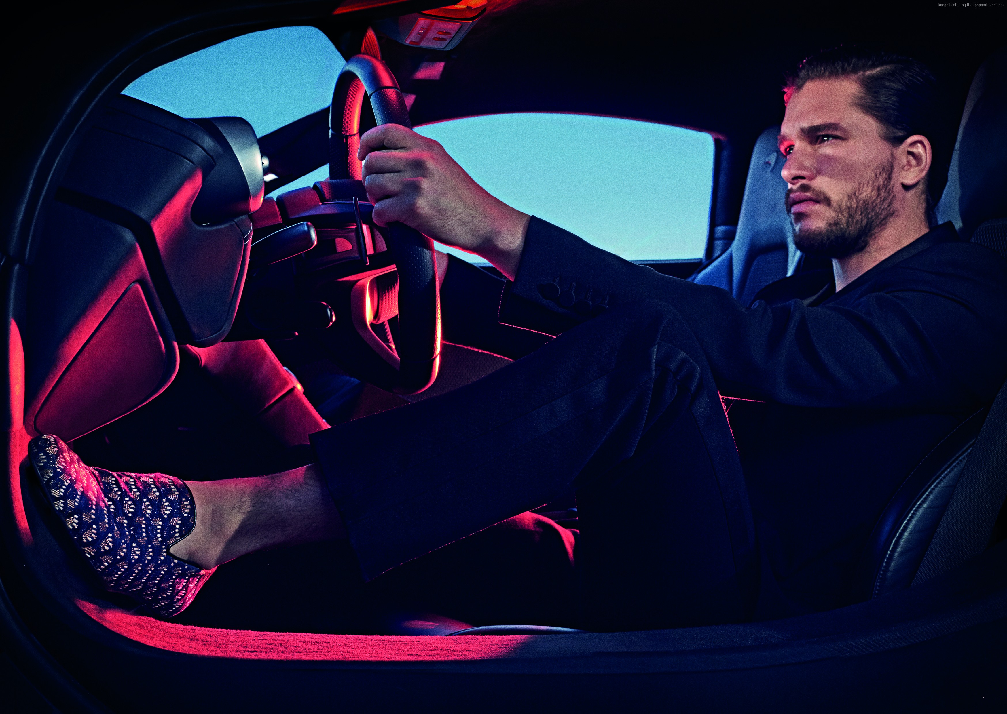 Kit Harington in a car HD Wallpaper