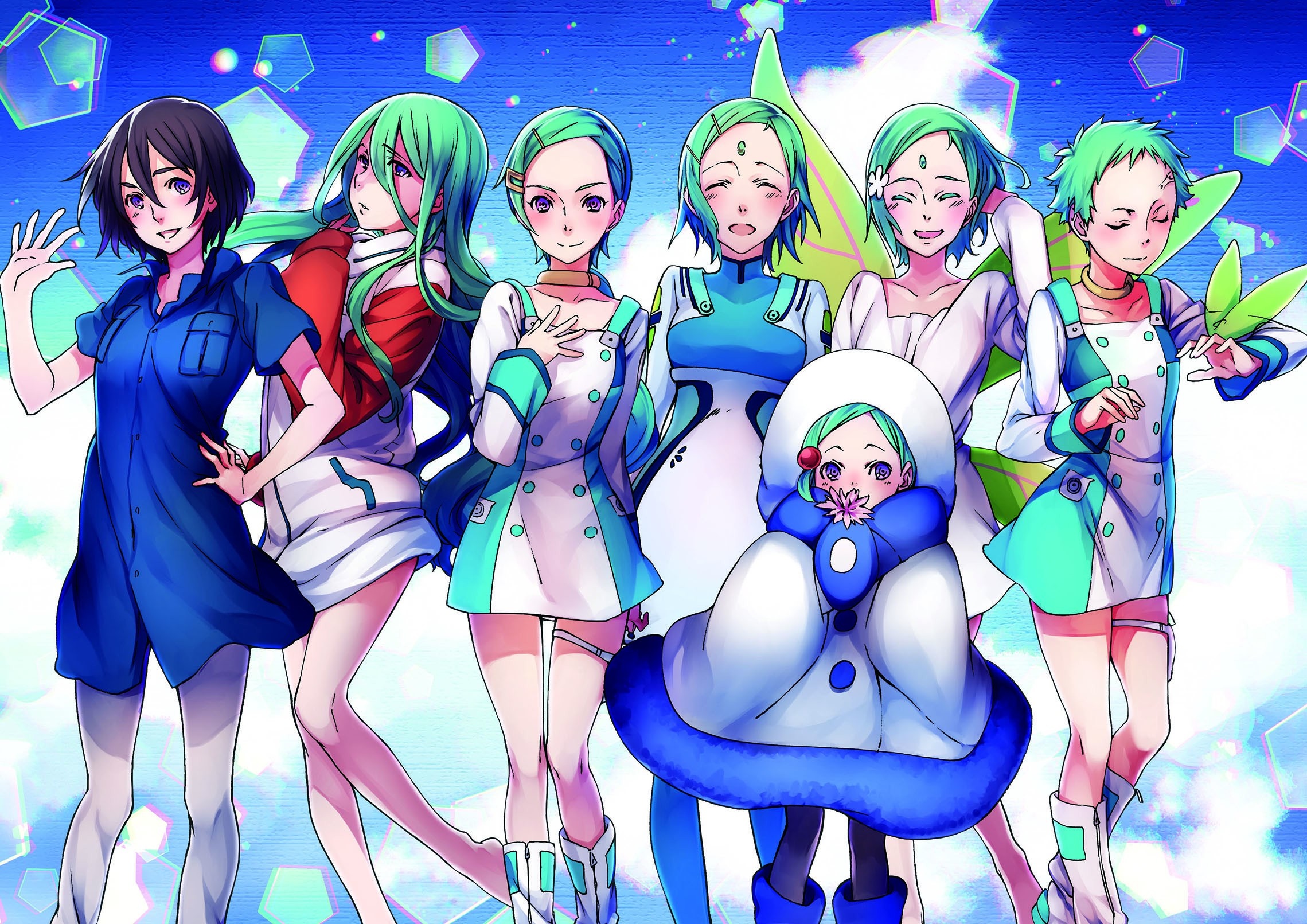 Eureka Seven characters illustration HD Wallpaper