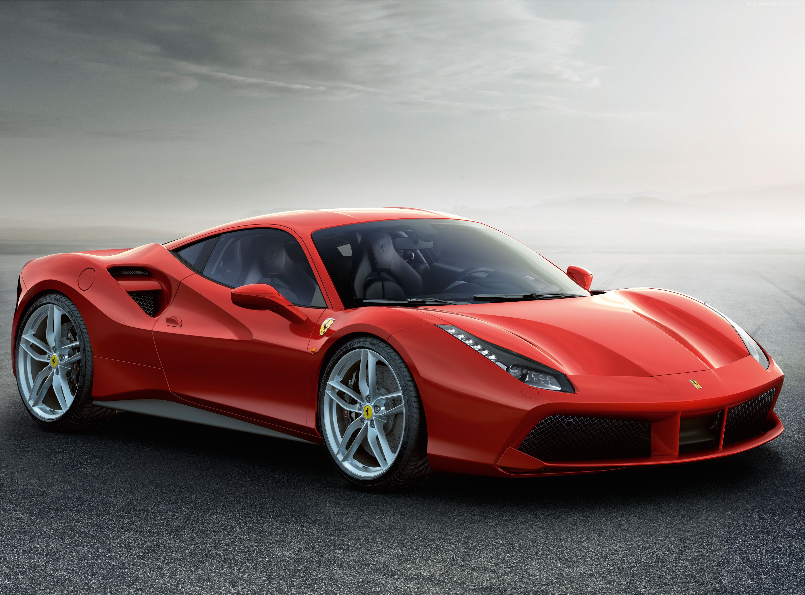 Red Ferrari 488 GTB Coupe HD Wallpaper
