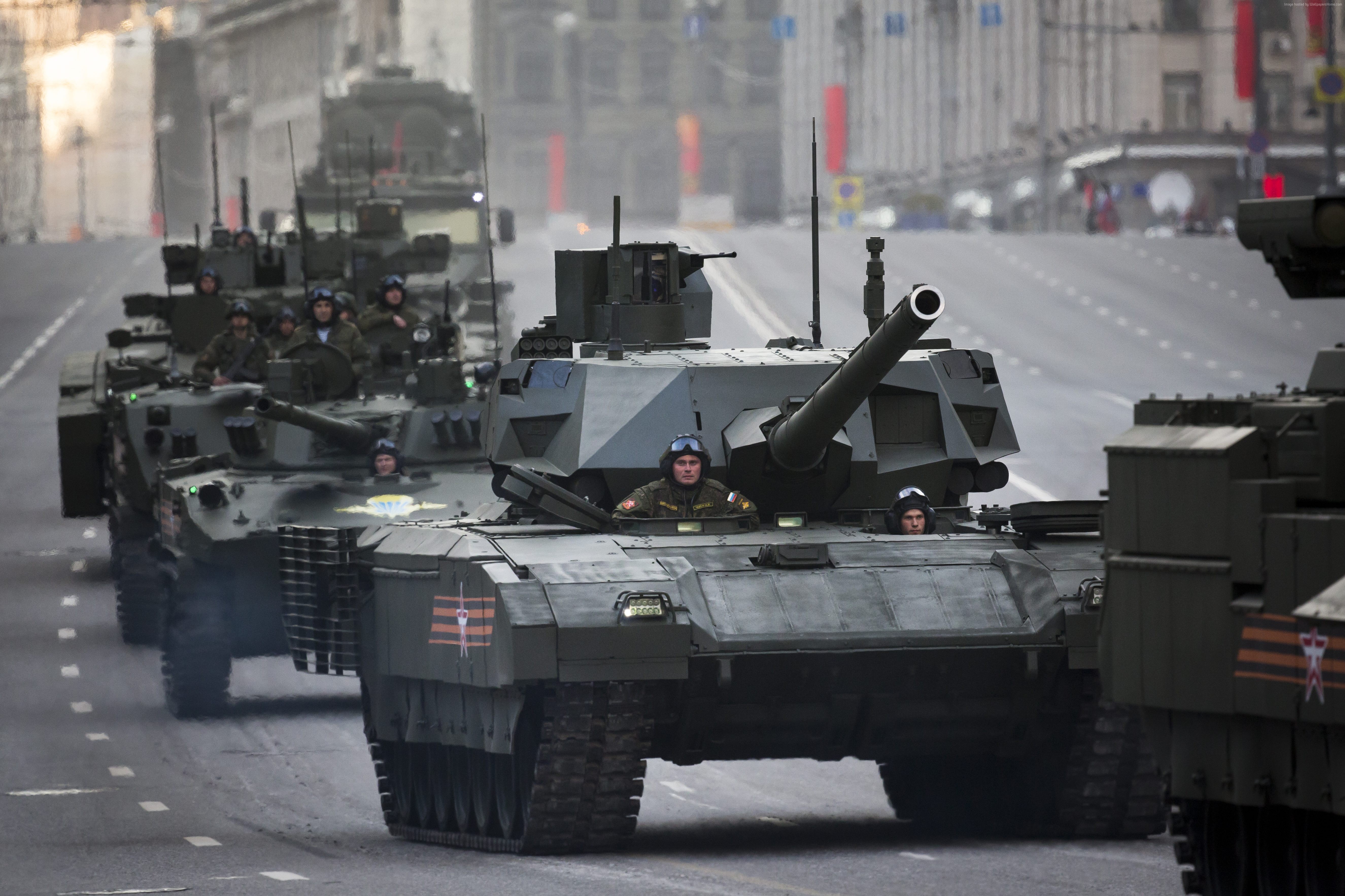 Russian Army Armata T-14 Tanks in Parade HD Wallpaper