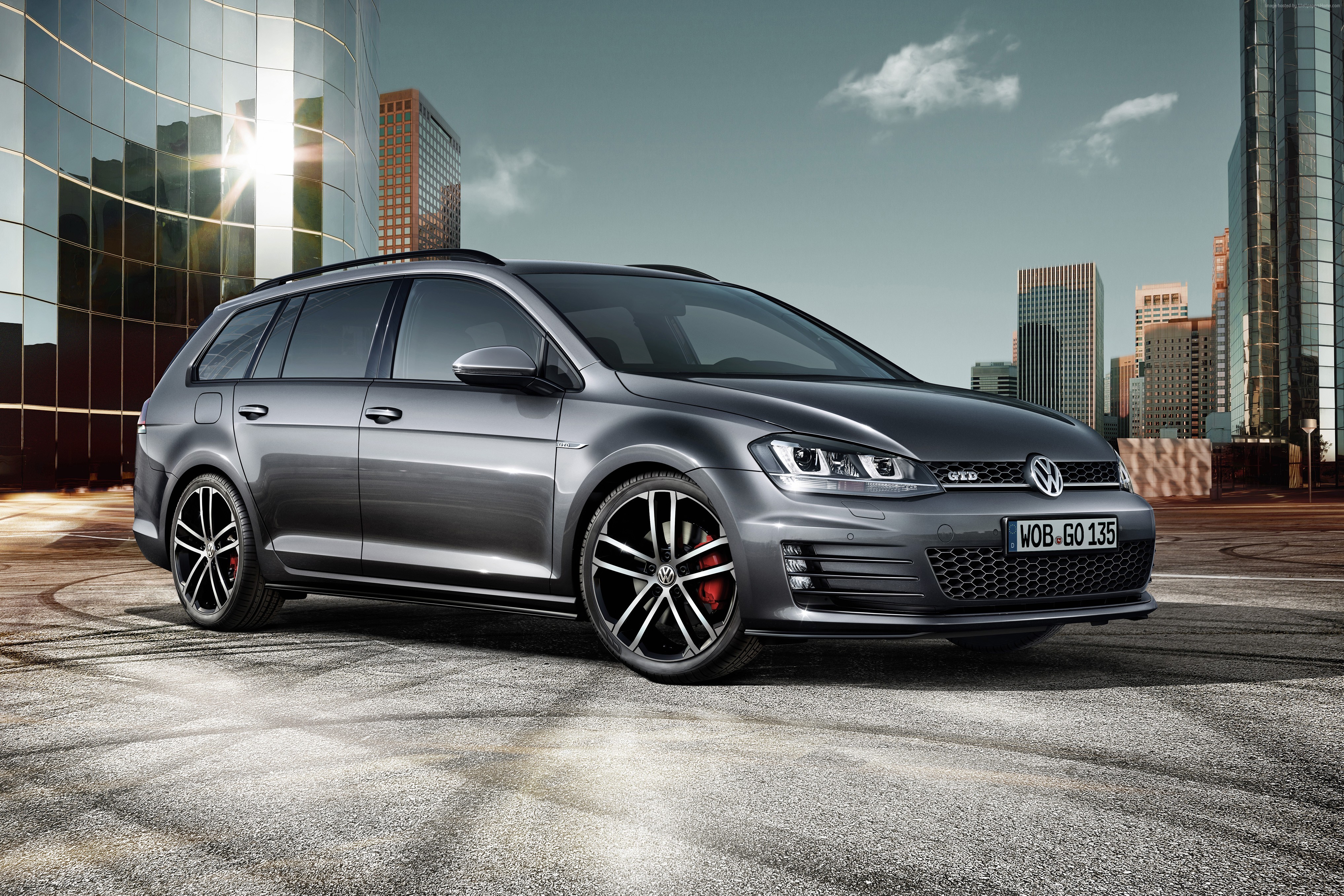 Gray Volkswagen Golf GTD Variant Station Wagon HD Wallpaper