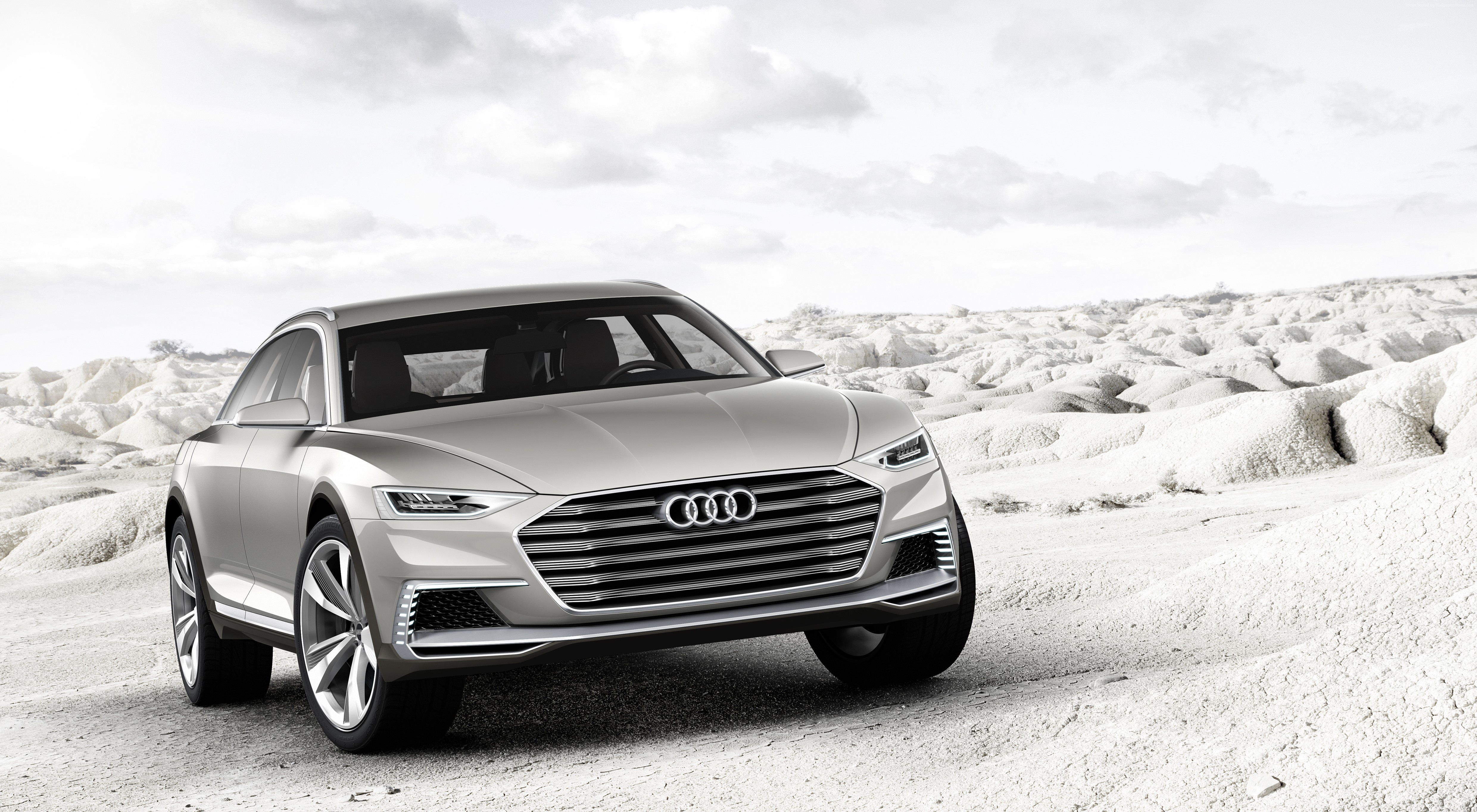 Audi prologue concept car in a desert landscape HD Wallpaper