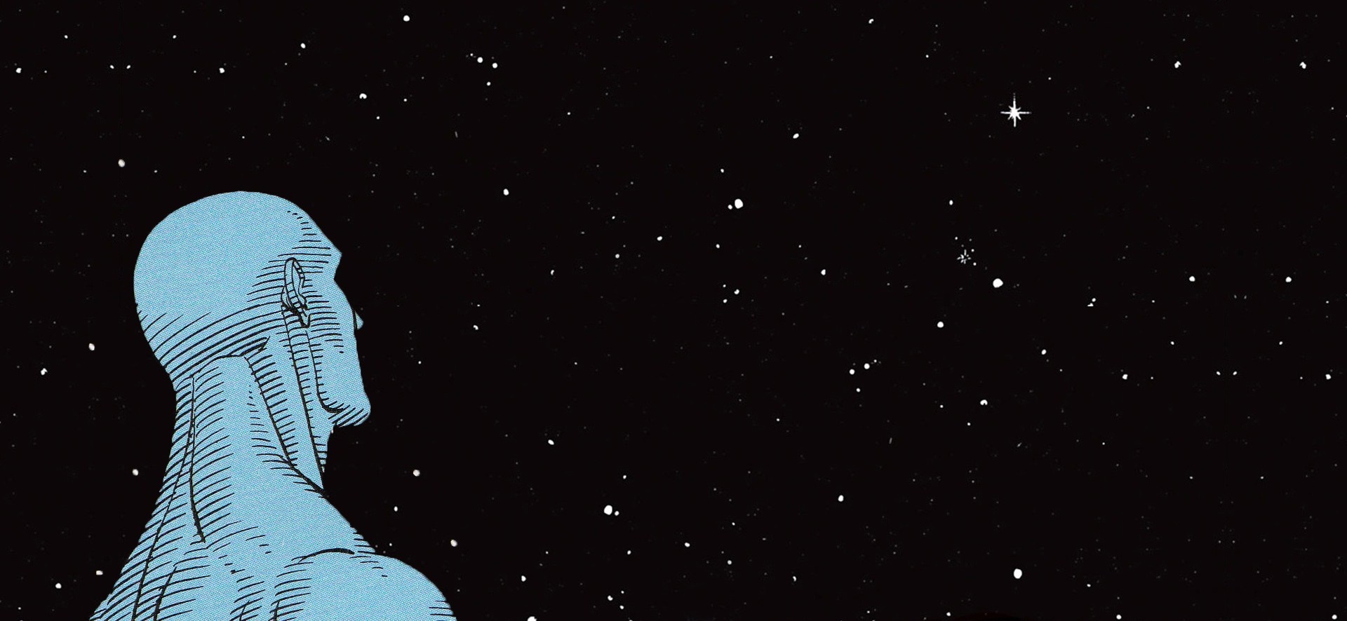 Dr. Manhattan from Watchmen in outer space HD Wallpaper