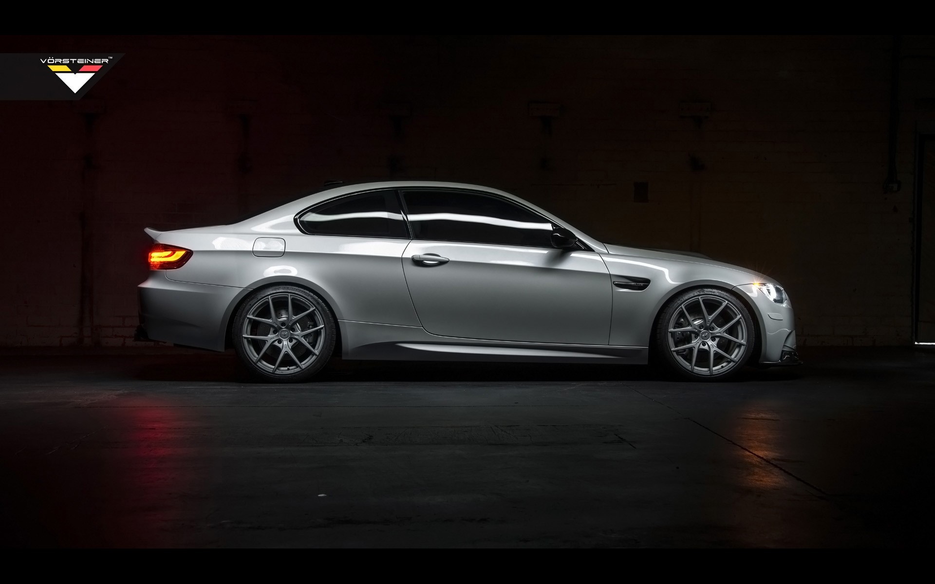 Silver BMW M3 Coupe with Vorsteiner Wheels HD Wallpaper