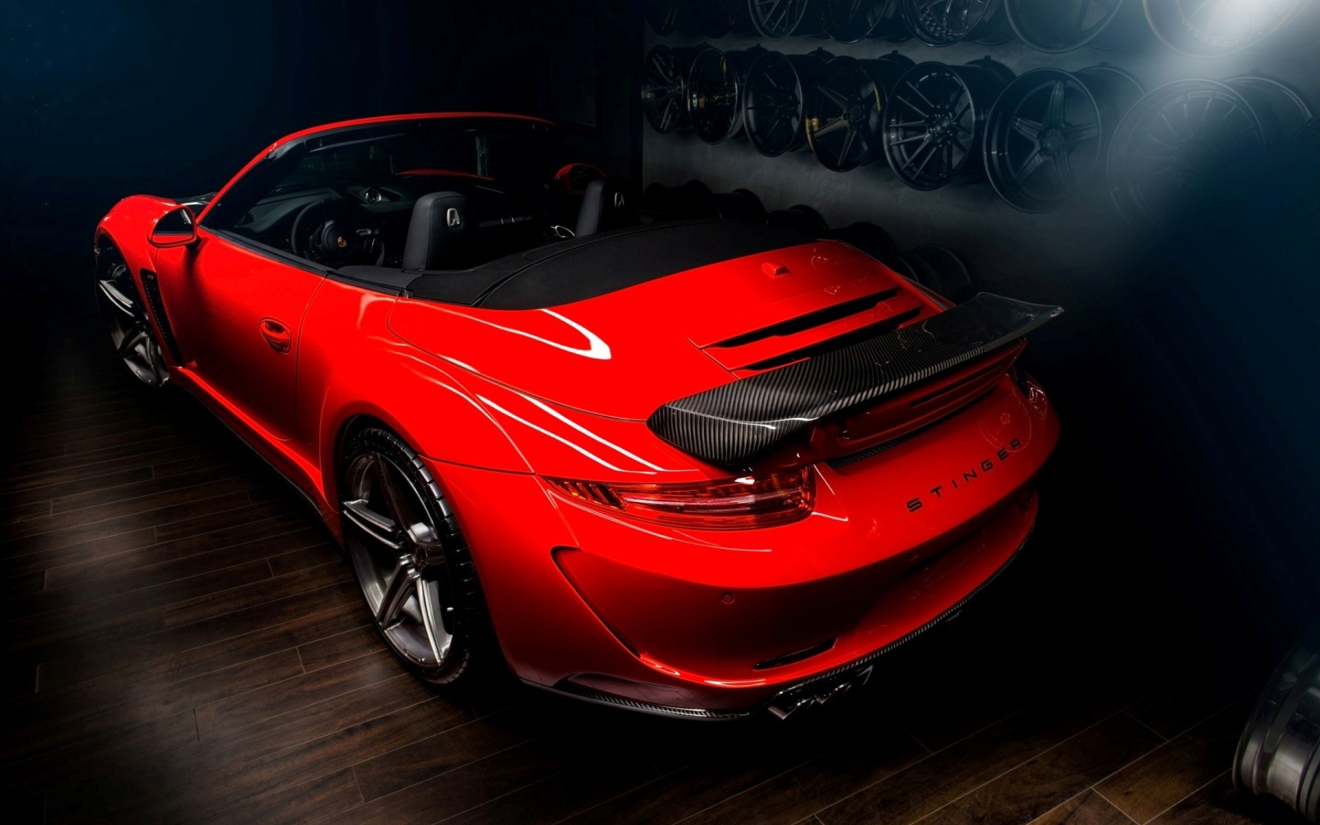 Red Porsche 991 Carrera Stinger Convertible HD Wallpaper