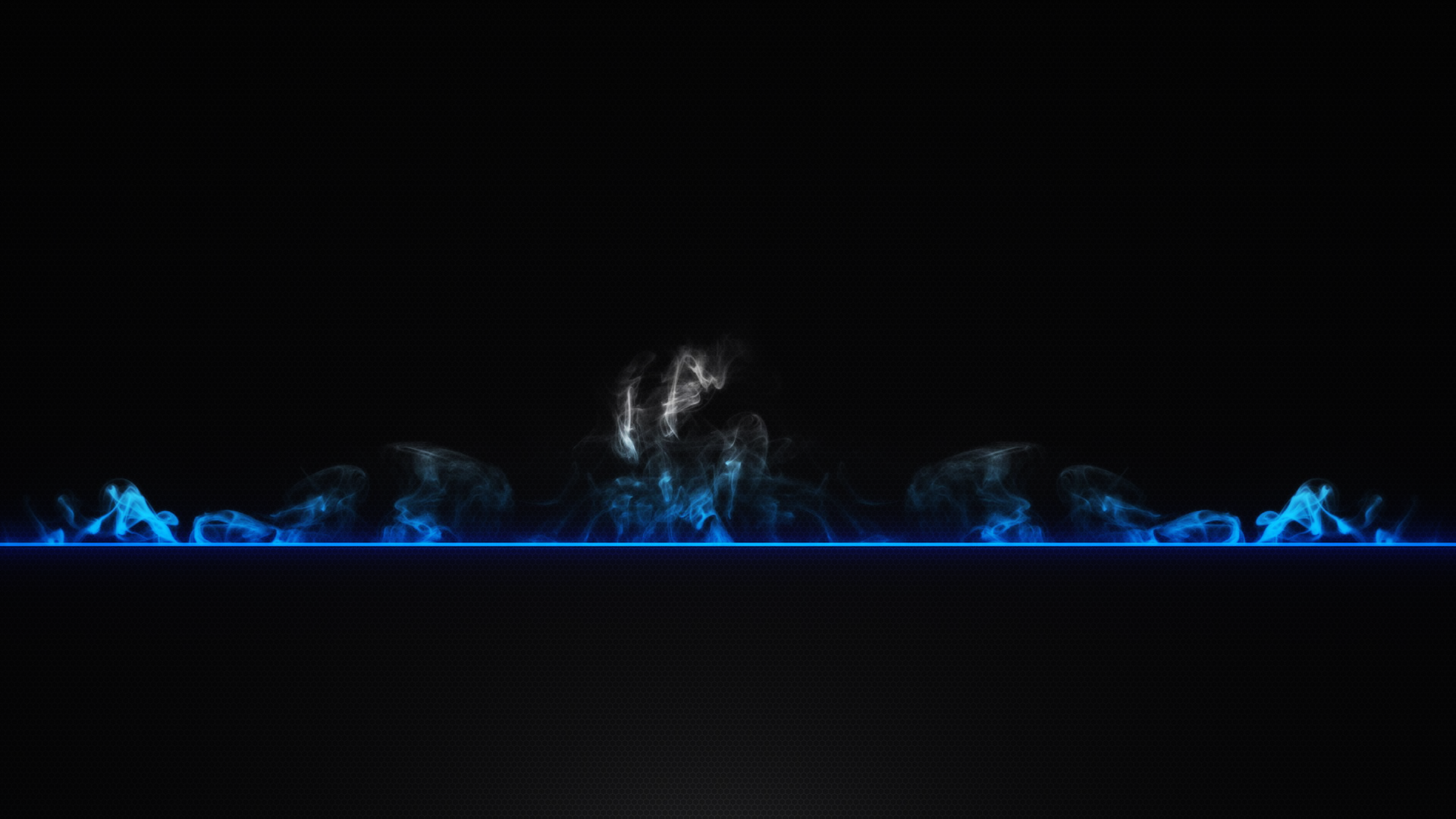 Blue and white smoke with a blue line on black background HD Wallpaper