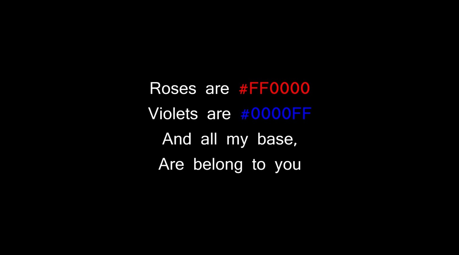 Roses are #FF0000 Violets are #0000FF HD Wallpaper