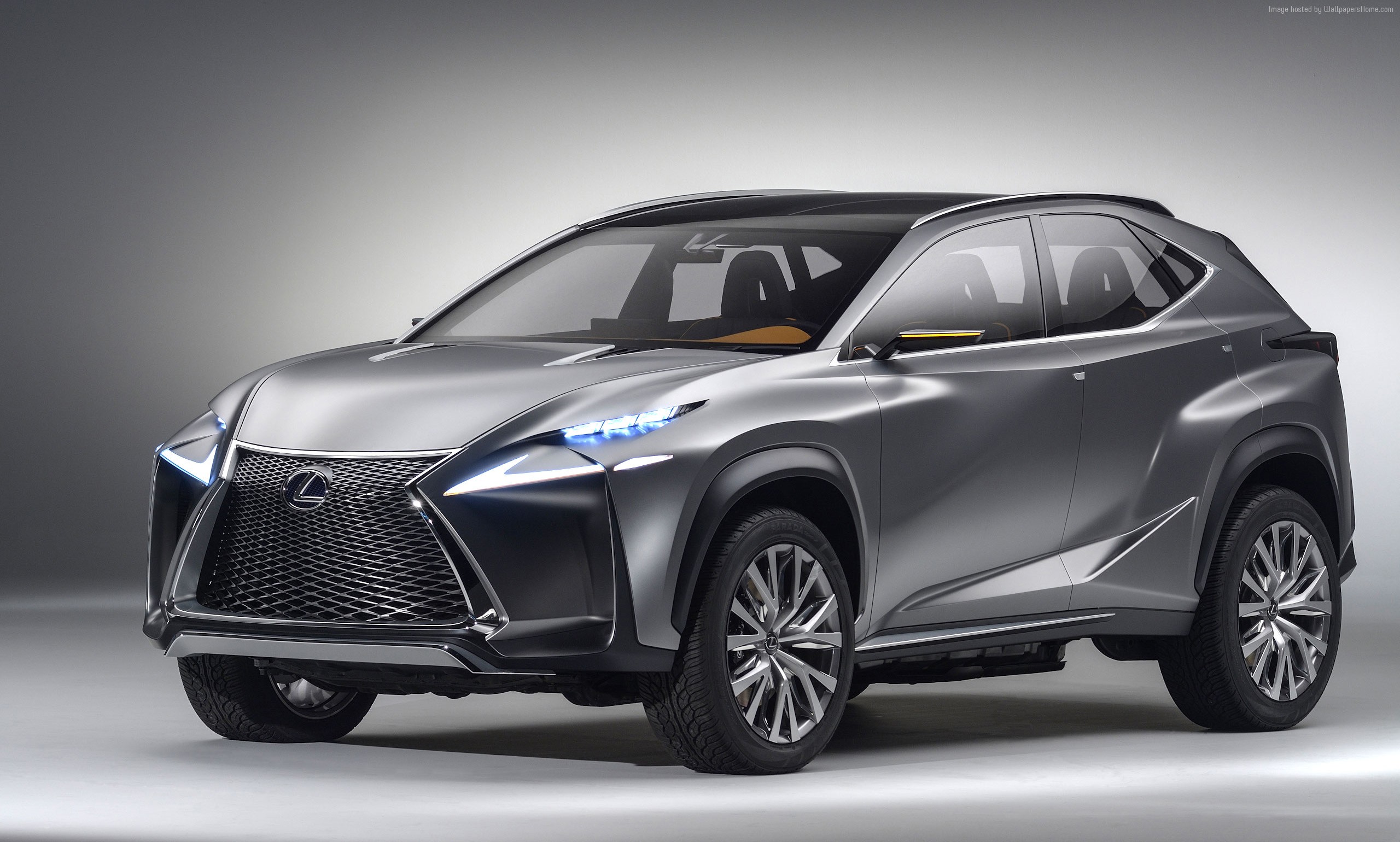 Silver Lexus LF NX Hybrid SUV HD Wallpaper