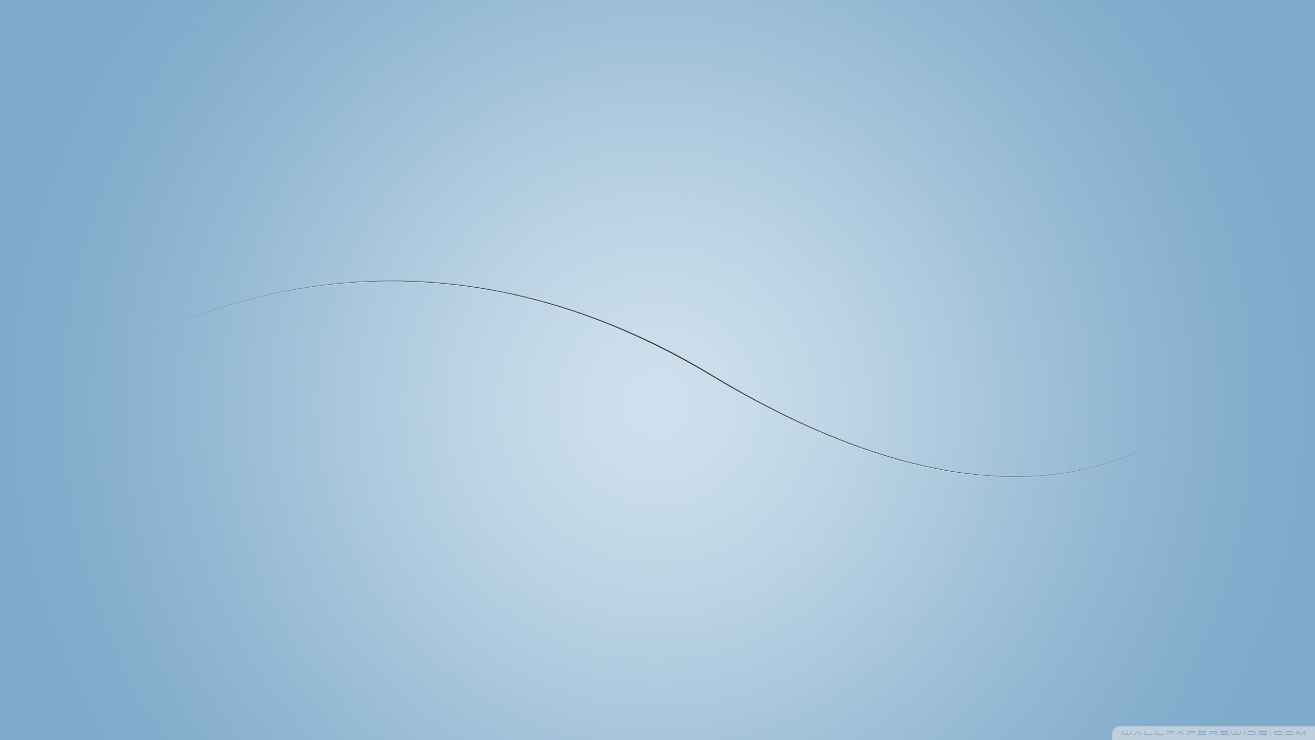 Abstract blue gradient with a thin black wave line HD Wallpaper