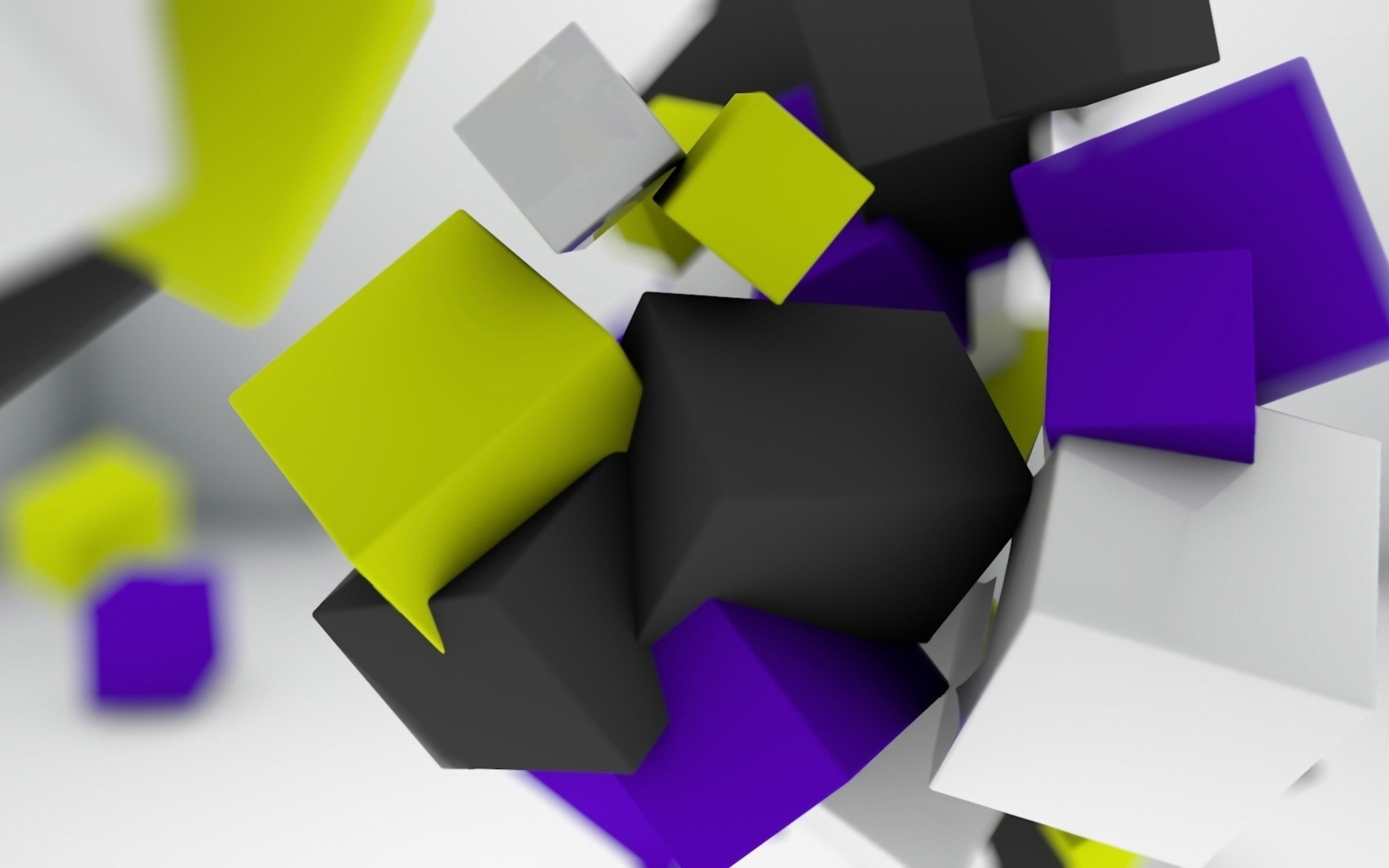 Abstract illustration of colorful cubes HD Wallpaper