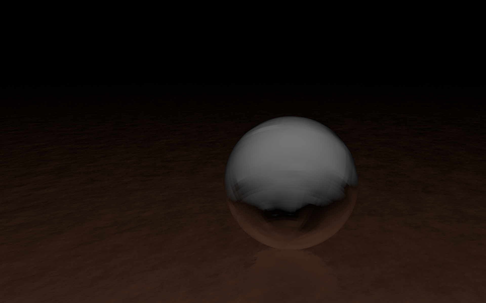 A reflective sphere on a dark surface HD Wallpaper