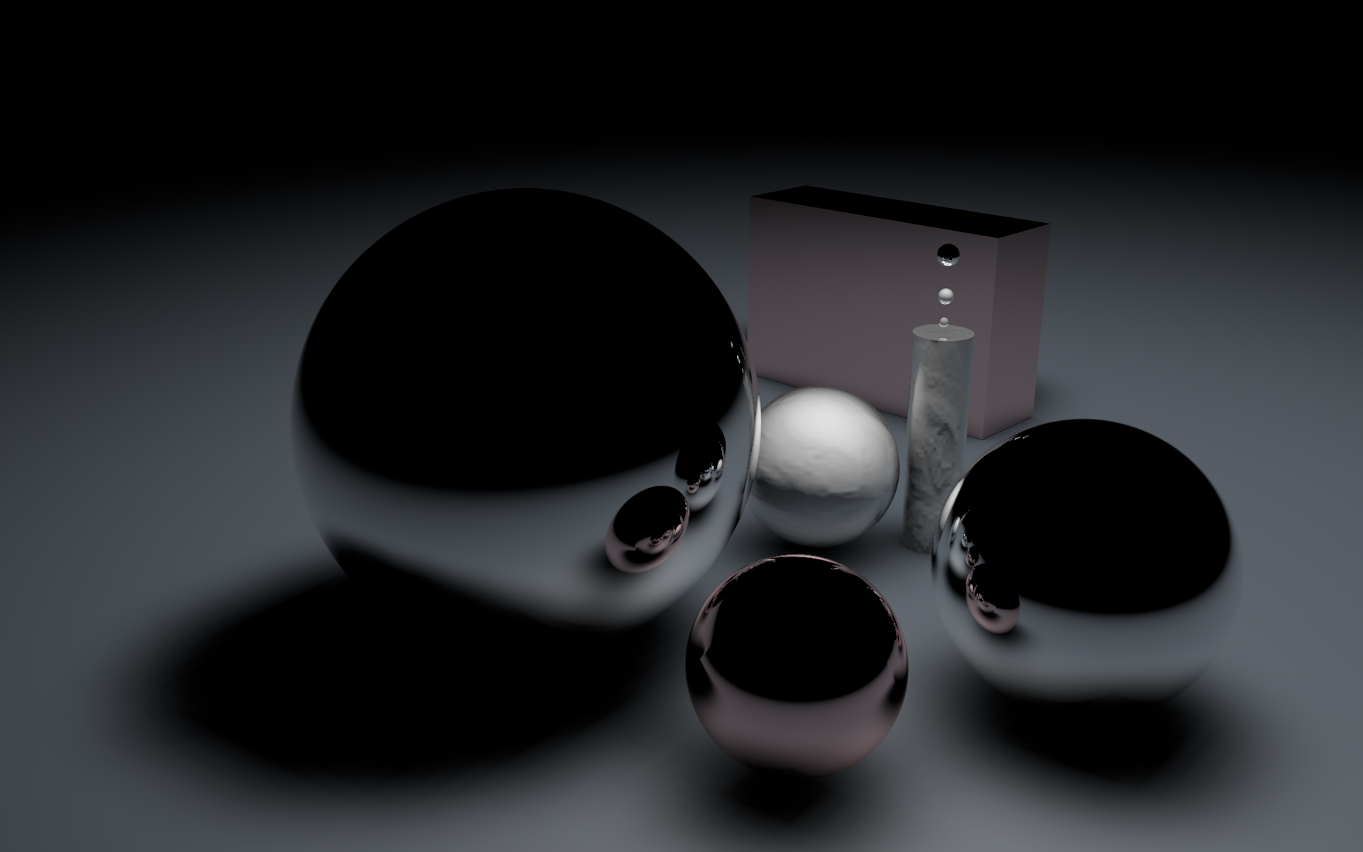 Still life with reflective spheres and geometric shapes HD Wallpaper