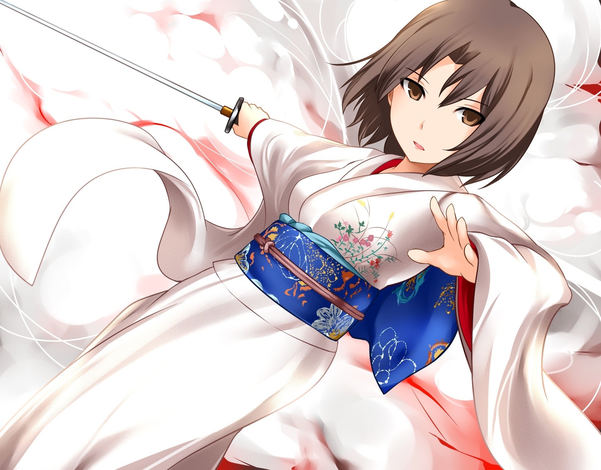 Ryougi Shiki from Kara no Kyoukai holding a sword HD Wallpaper