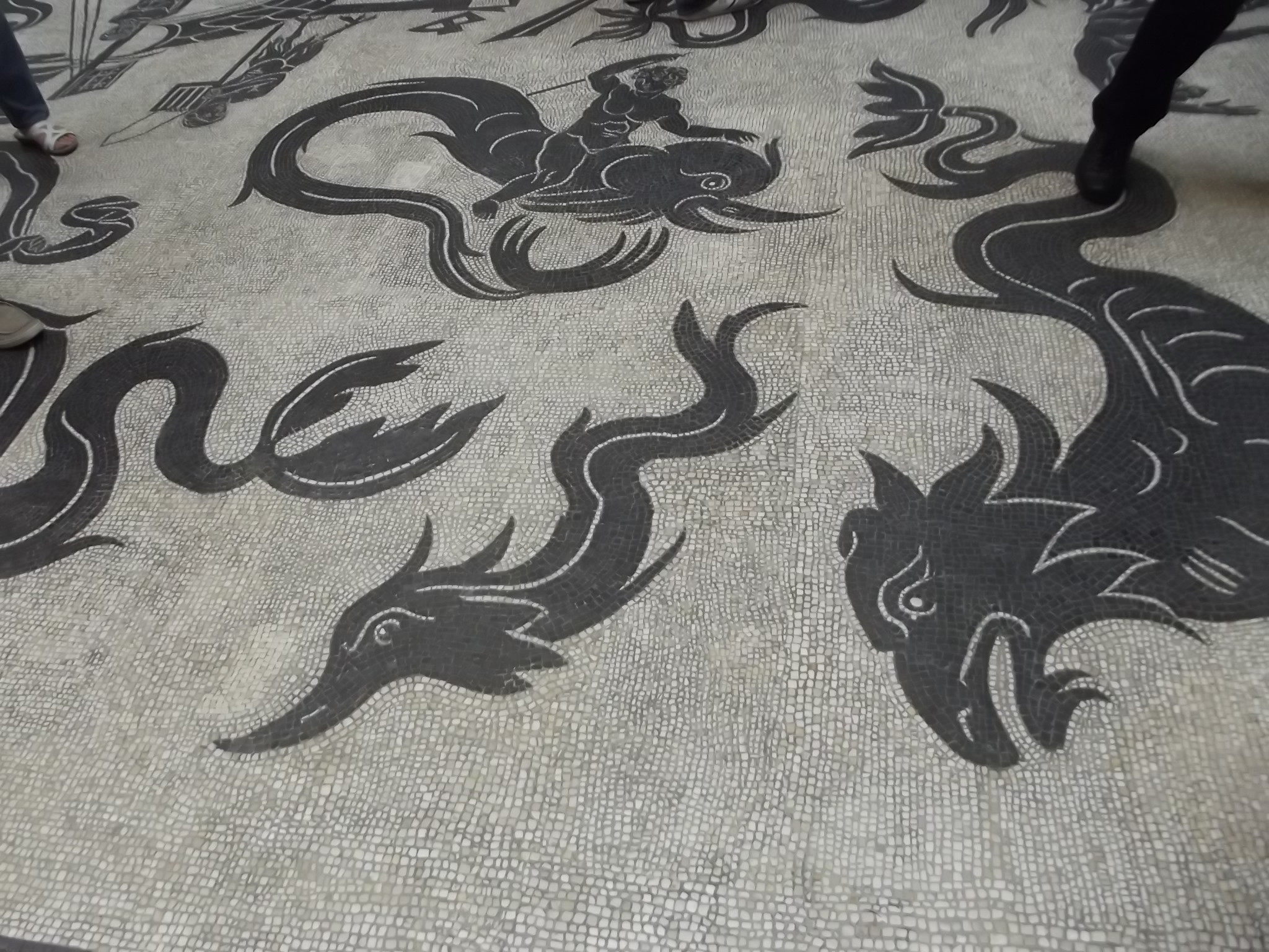 Mosaic floor with mythological creatures HD Wallpaper