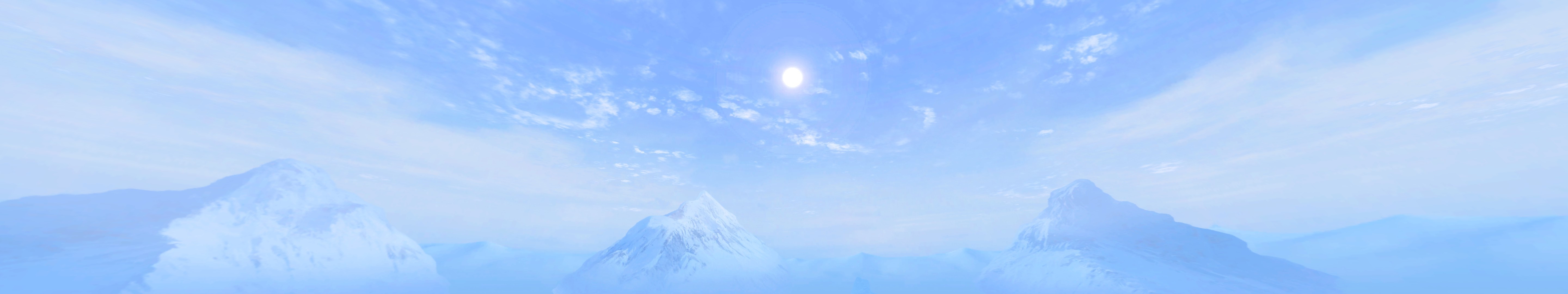 Snowy mountains under a bright sky HD Wallpaper