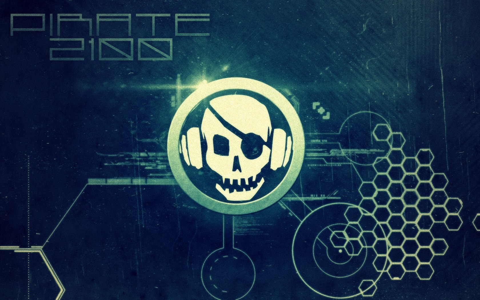 Pirate 2100 Skull Logo with Headphones HD Wallpaper
