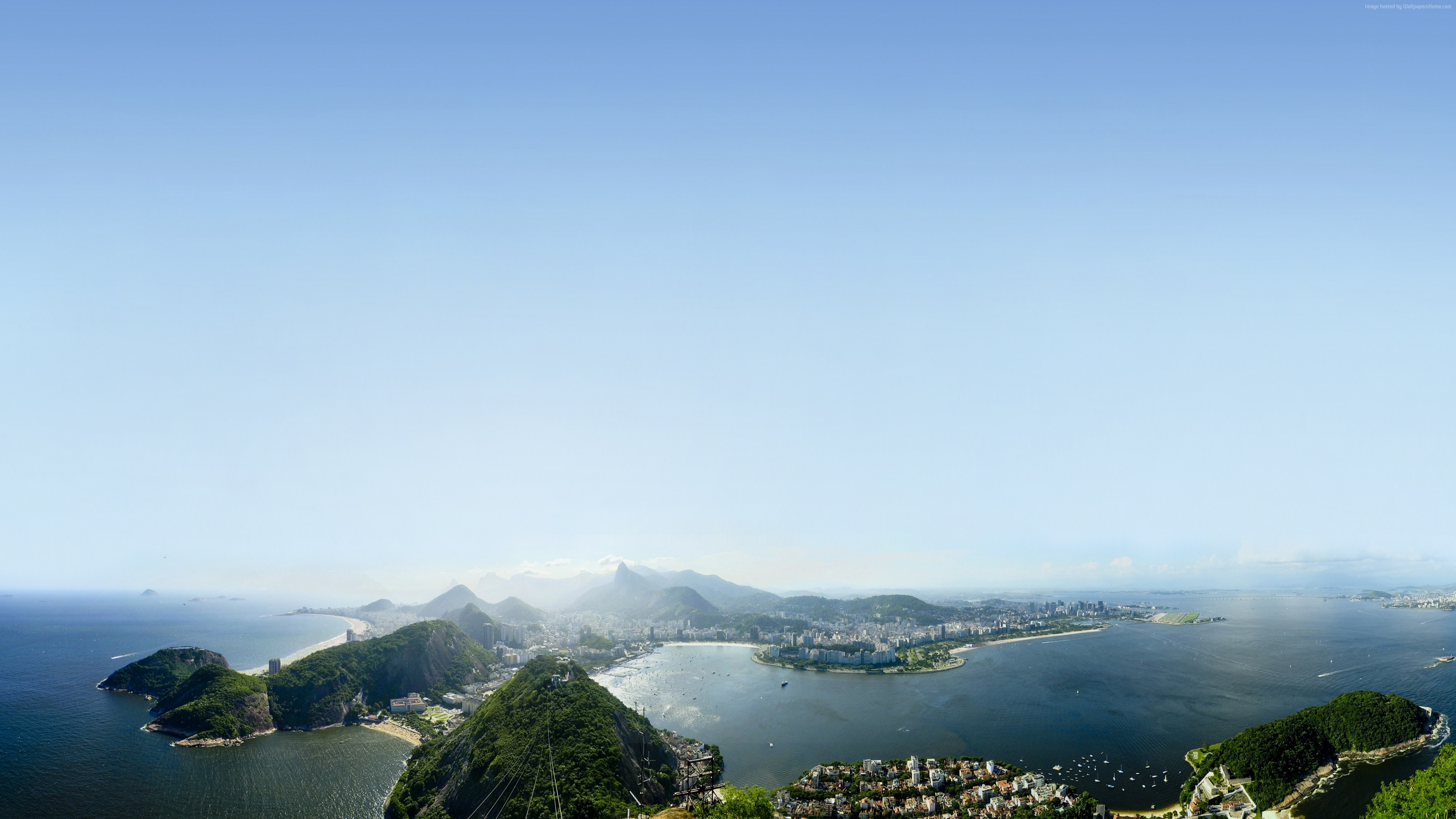 Panoramic view of Rio de Janeiro from Sugarloaf Mountain HD Wallpaper