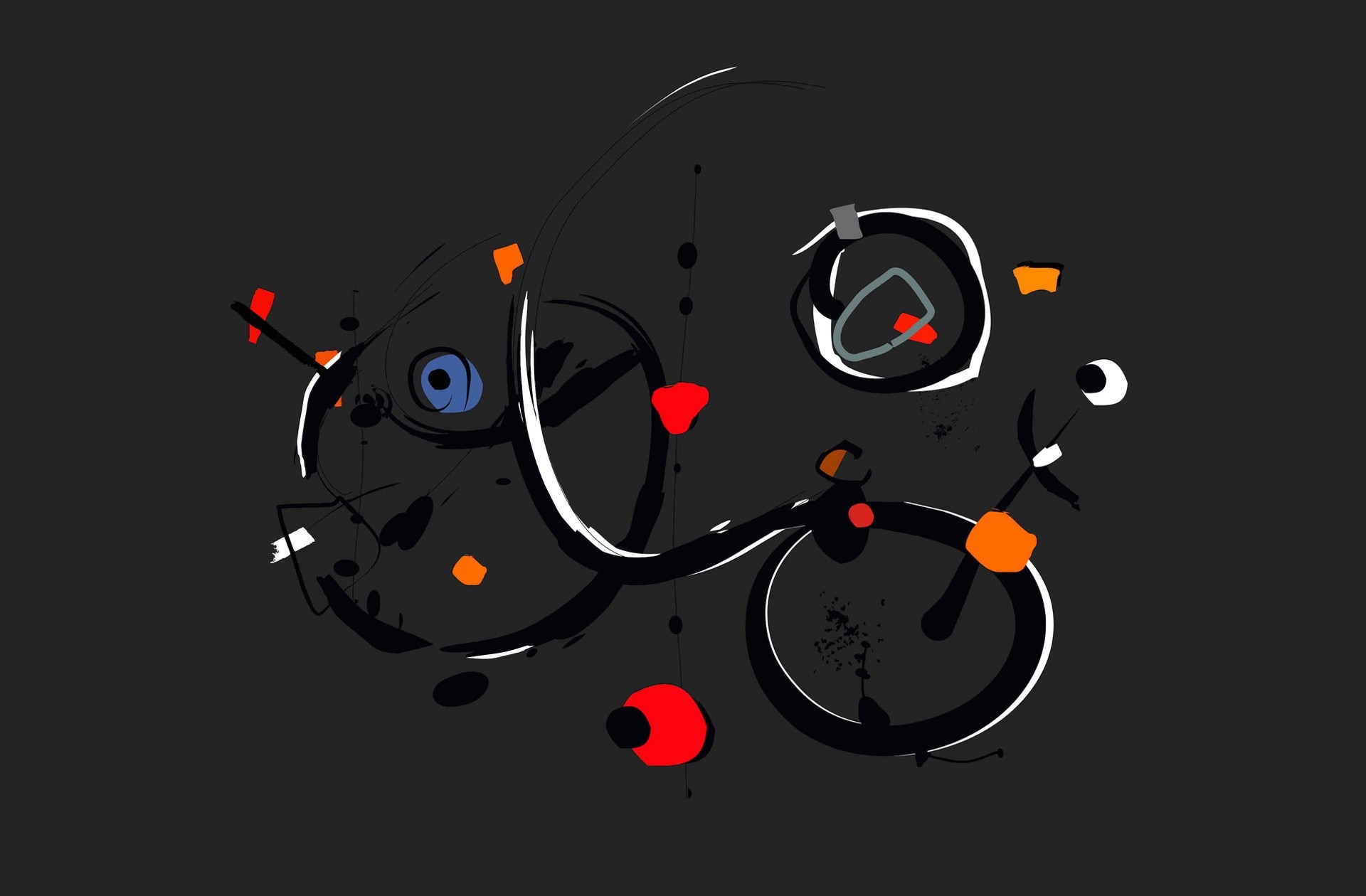 Abstract illustration with circles and shapes HD Wallpaper