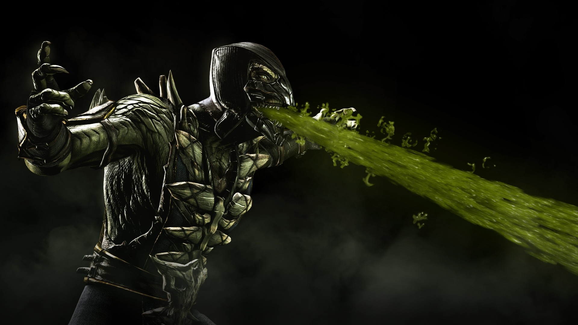 Reptile from Mortal Kombat X spitting acid HD Wallpaper