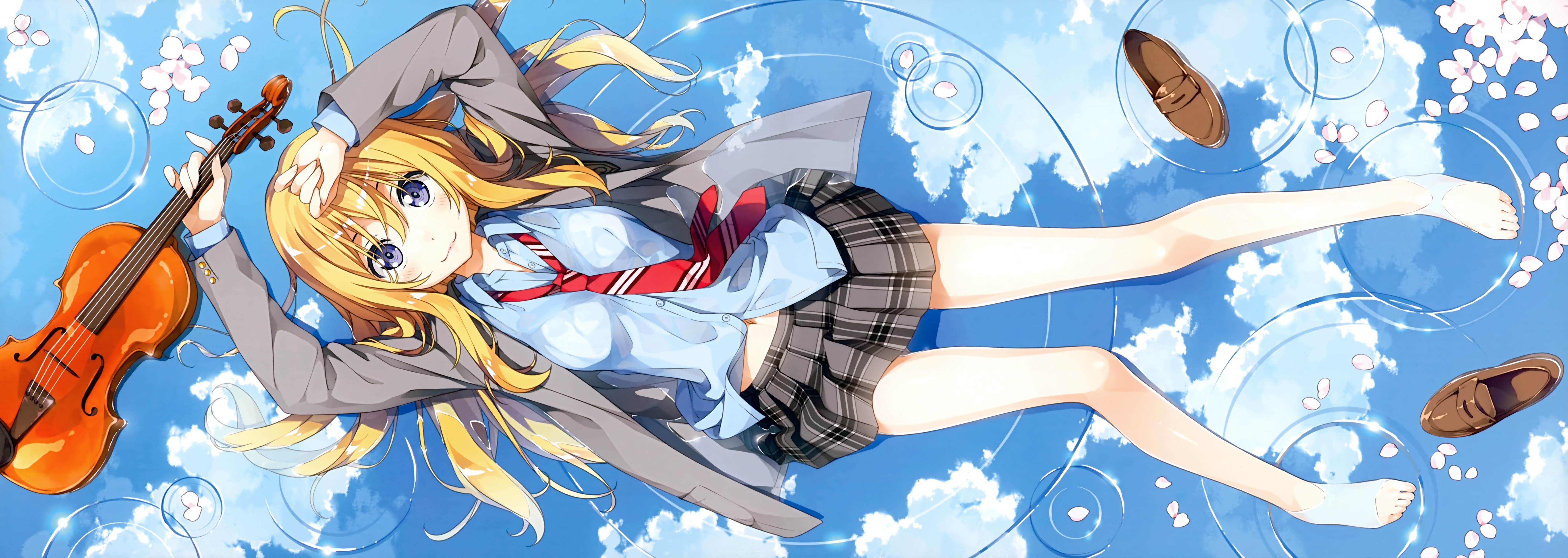 Kaori Miyazono from Your Lie in April with a violin HD Wallpaper