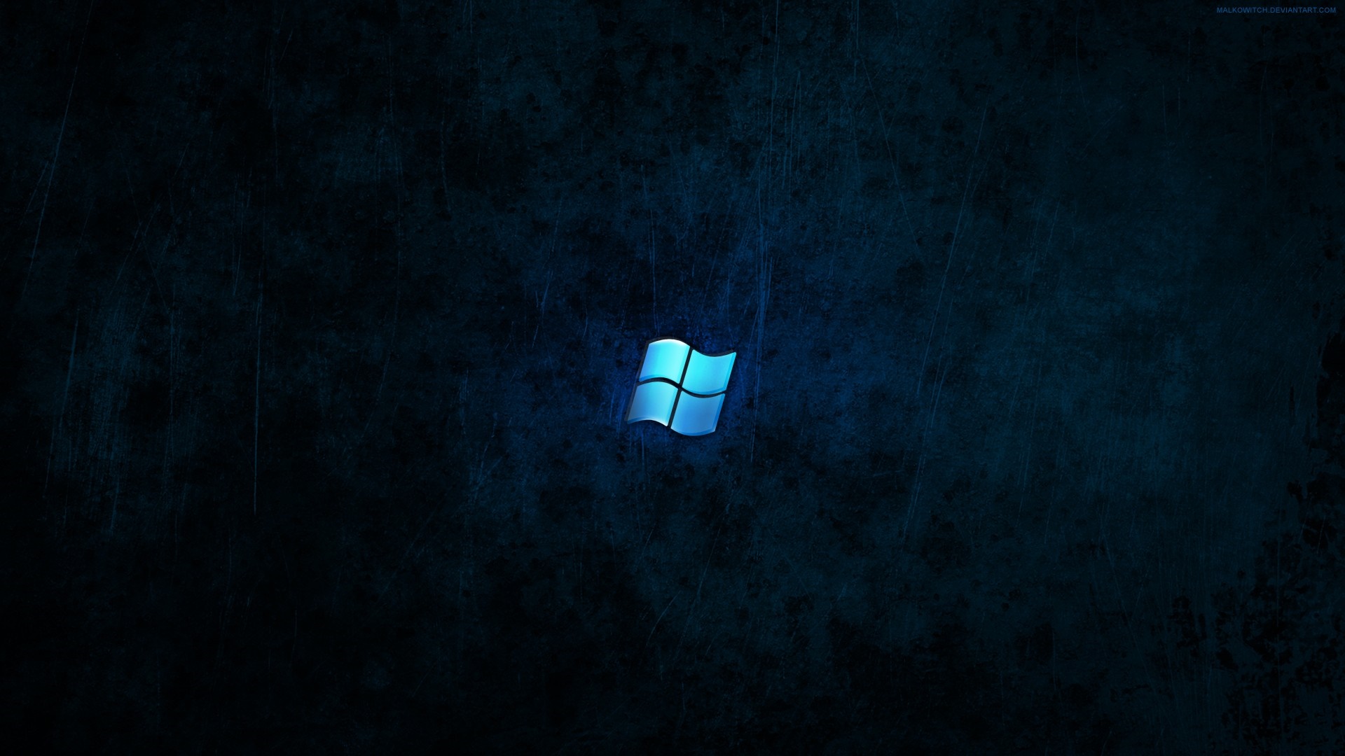 Microsoft Windows logo on dark blue background HD Wallpaper