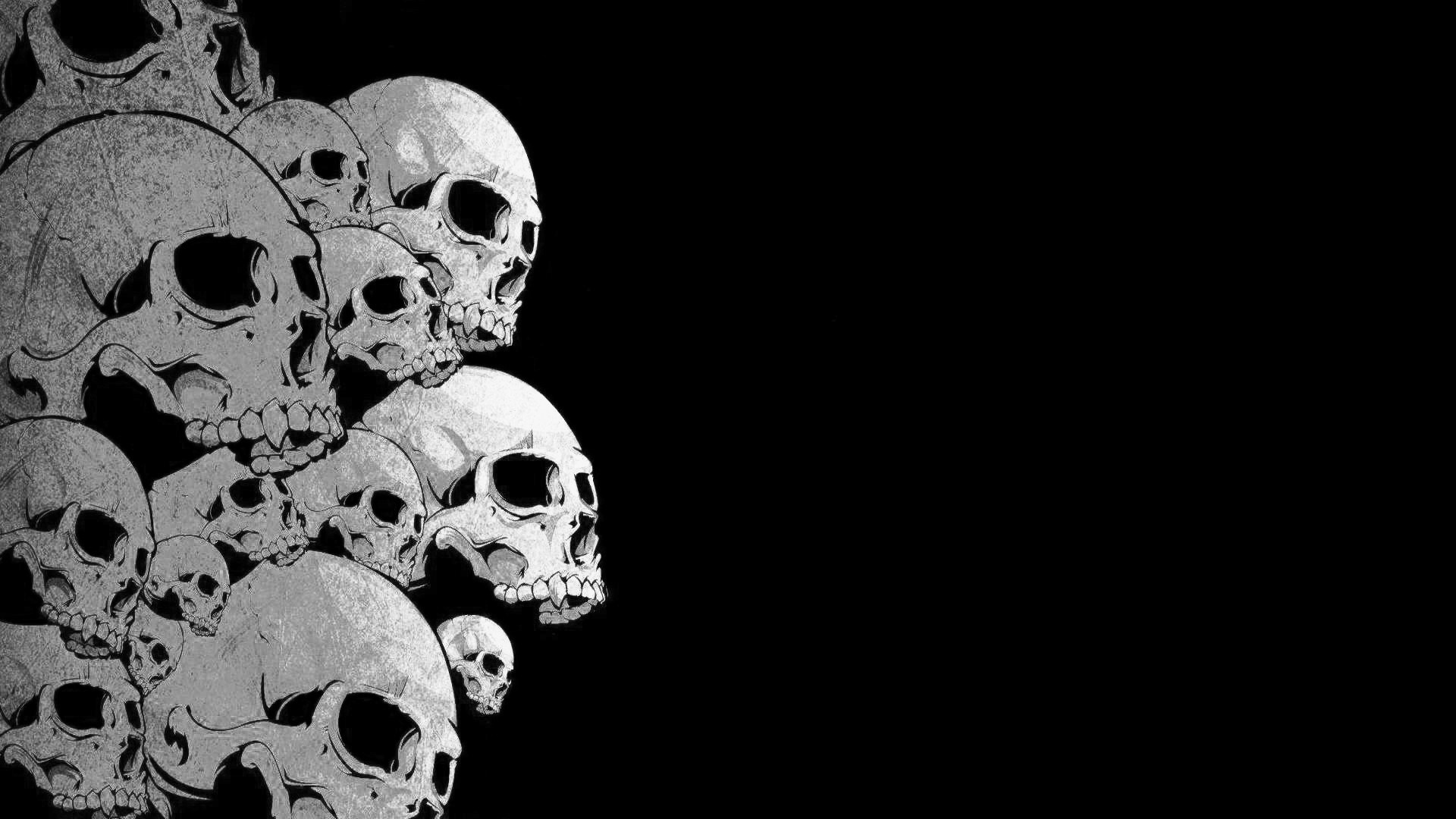 Pile of skulls illustration HD Wallpaper