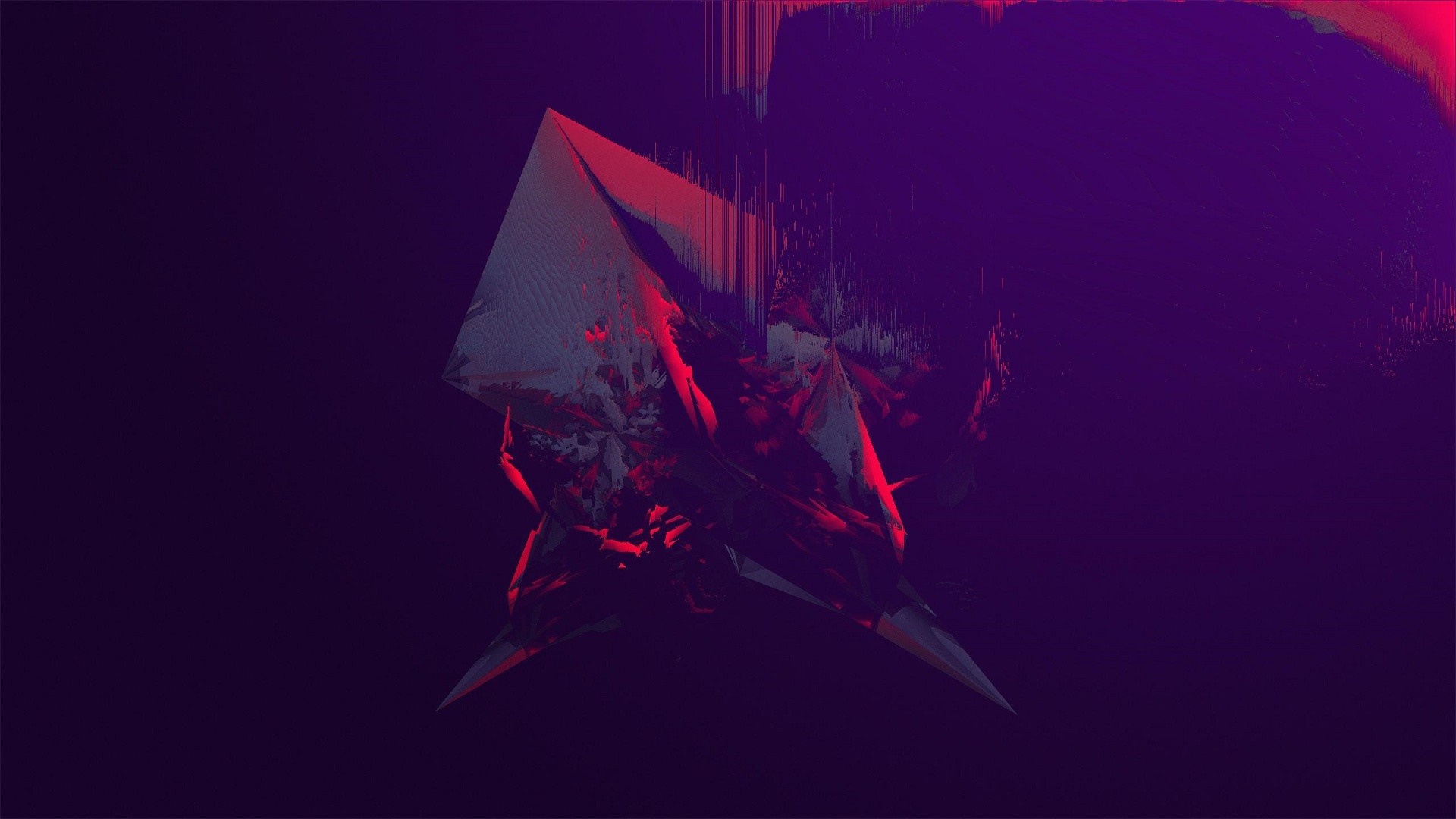 Abstract geometric shape with glitch effects HD Wallpaper