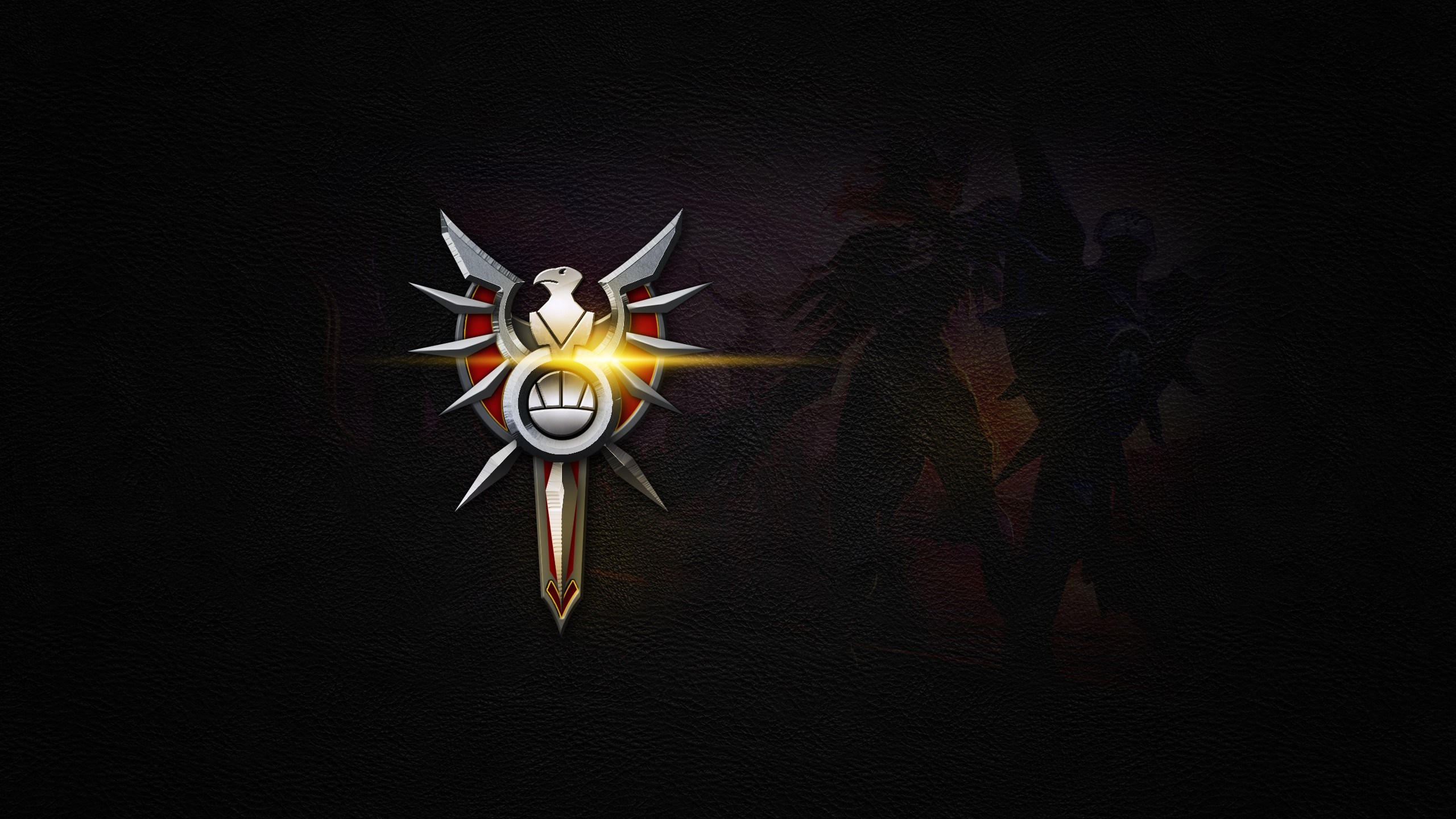 League of Legends emblem with shadowy figures HD Wallpaper