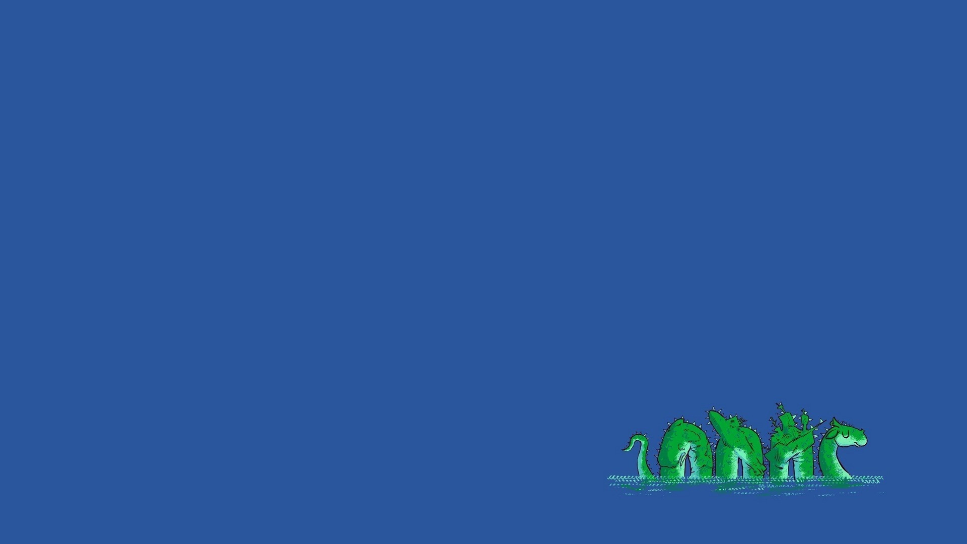 Loch Ness Monster spelling out 'LOCH' HD Wallpaper
