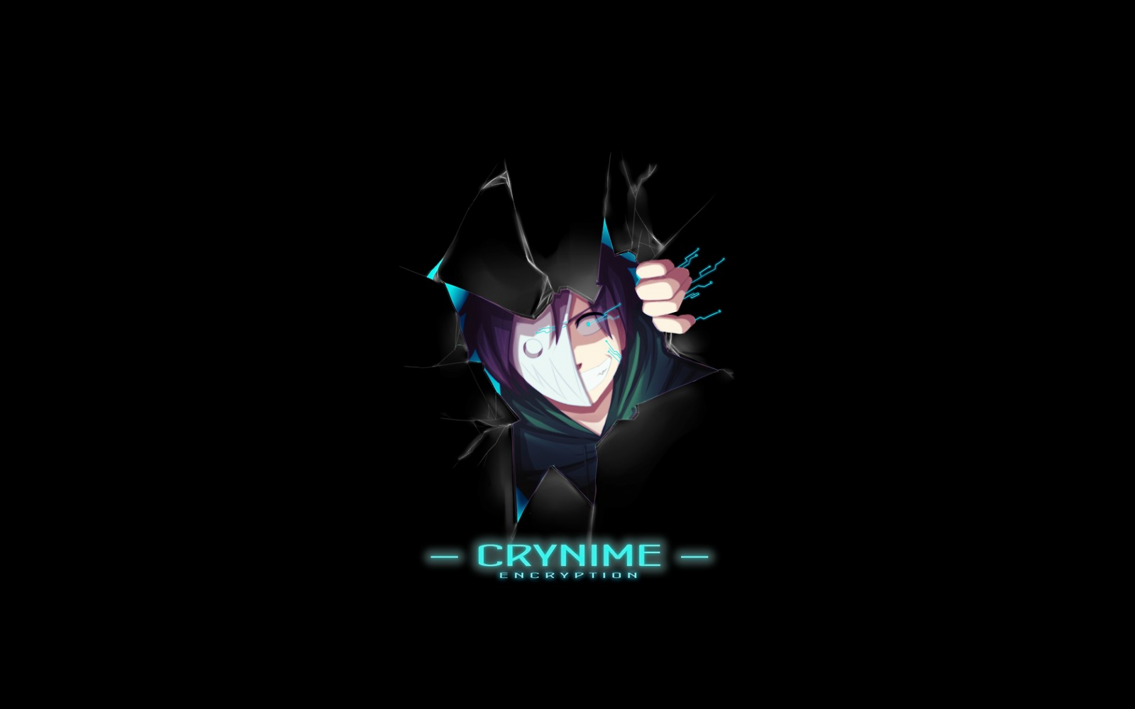 Anime character with mask breaking through darkness HD Wallpaper