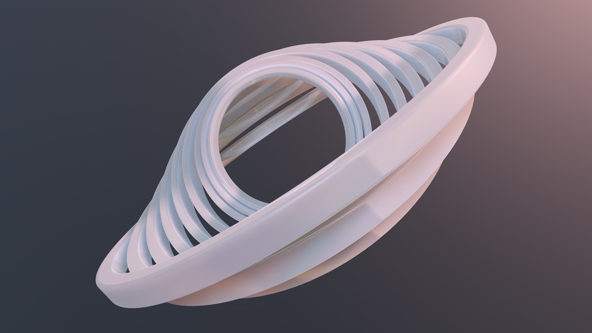 Abstract white swirling object on a gradient background HD Wallpaper