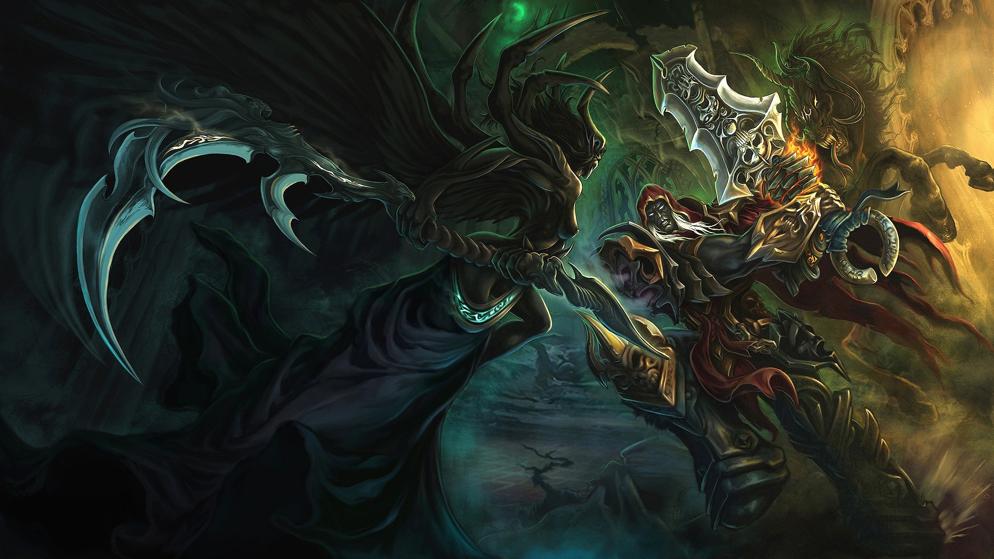 War and Death from Darksiders fighting HD Wallpaper