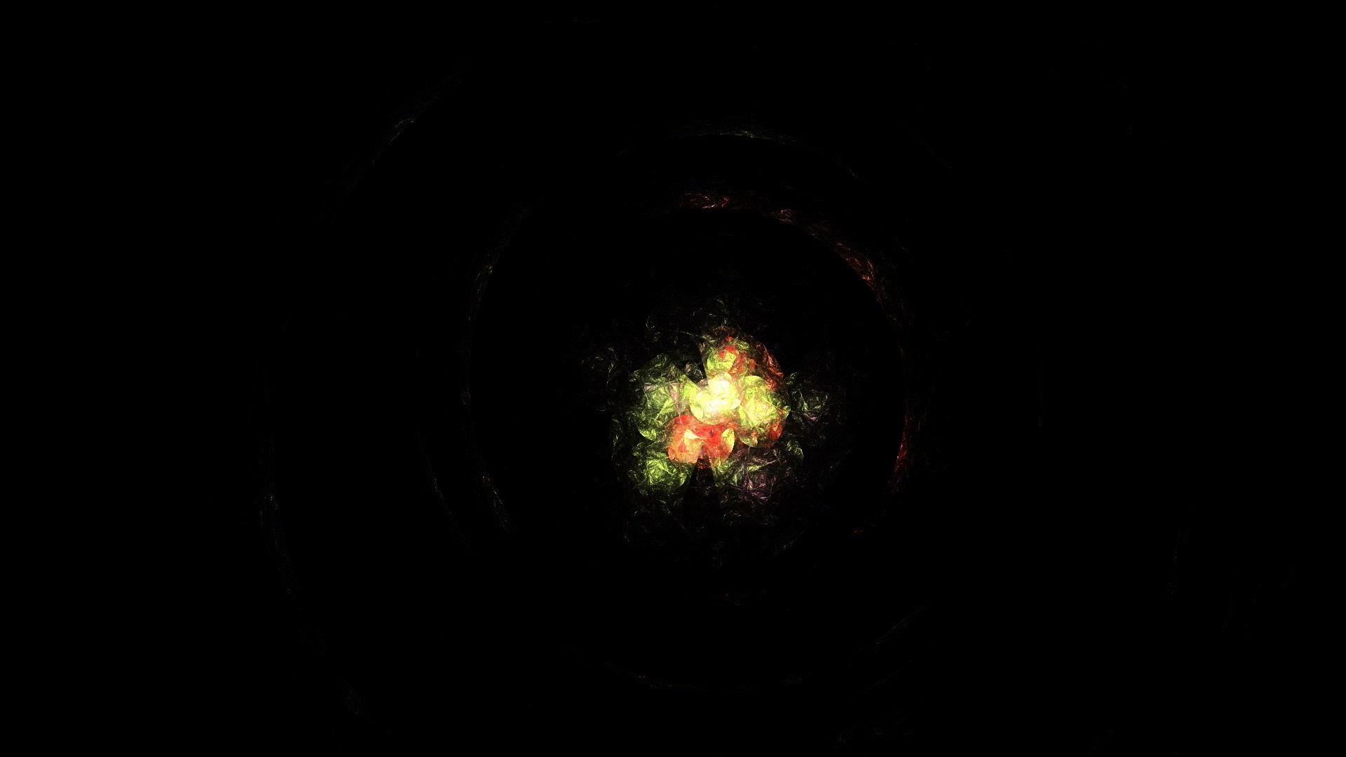 Abstract fractal bloom in darkness HD Wallpaper