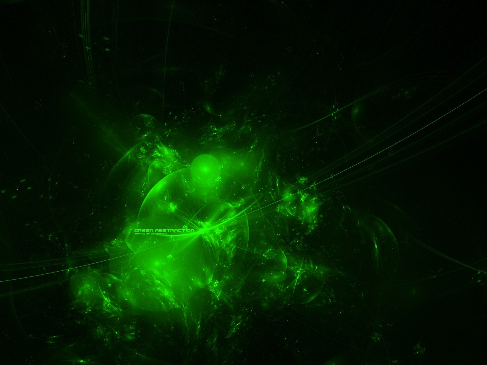 Green Abstraction with Lens Flare HD Wallpaper