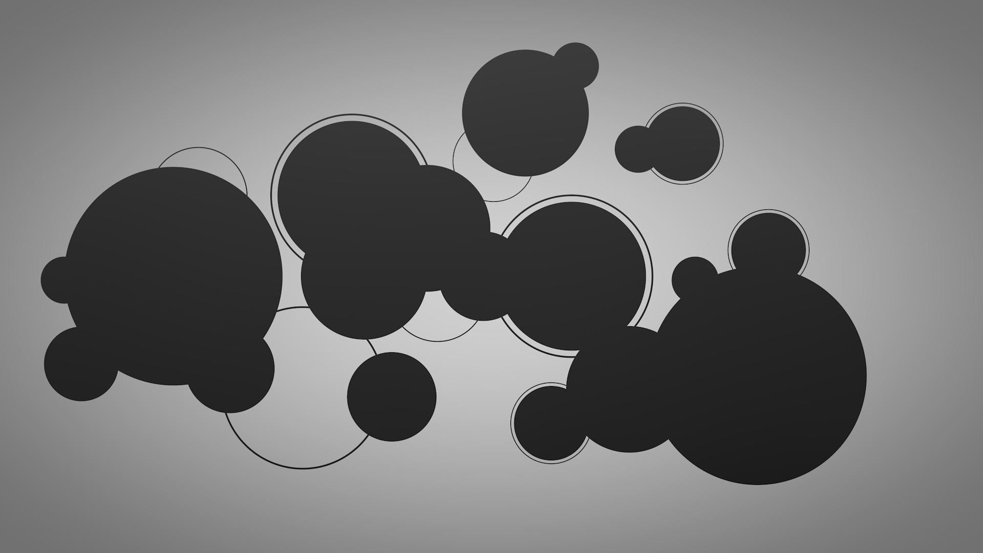 Abstract monochrome circles connected by lines HD Wallpaper