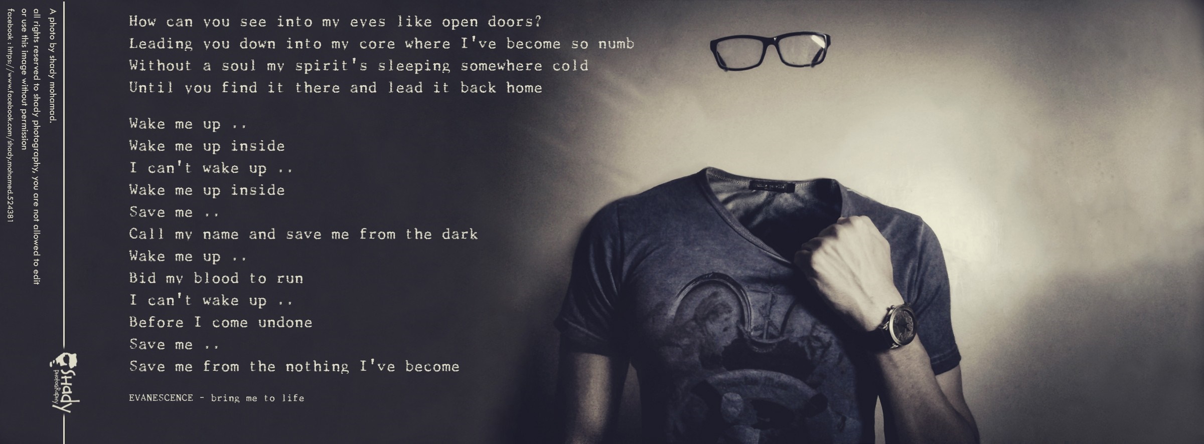 Evanescence Bring Me To Life lyrics with headless man HD Wallpaper