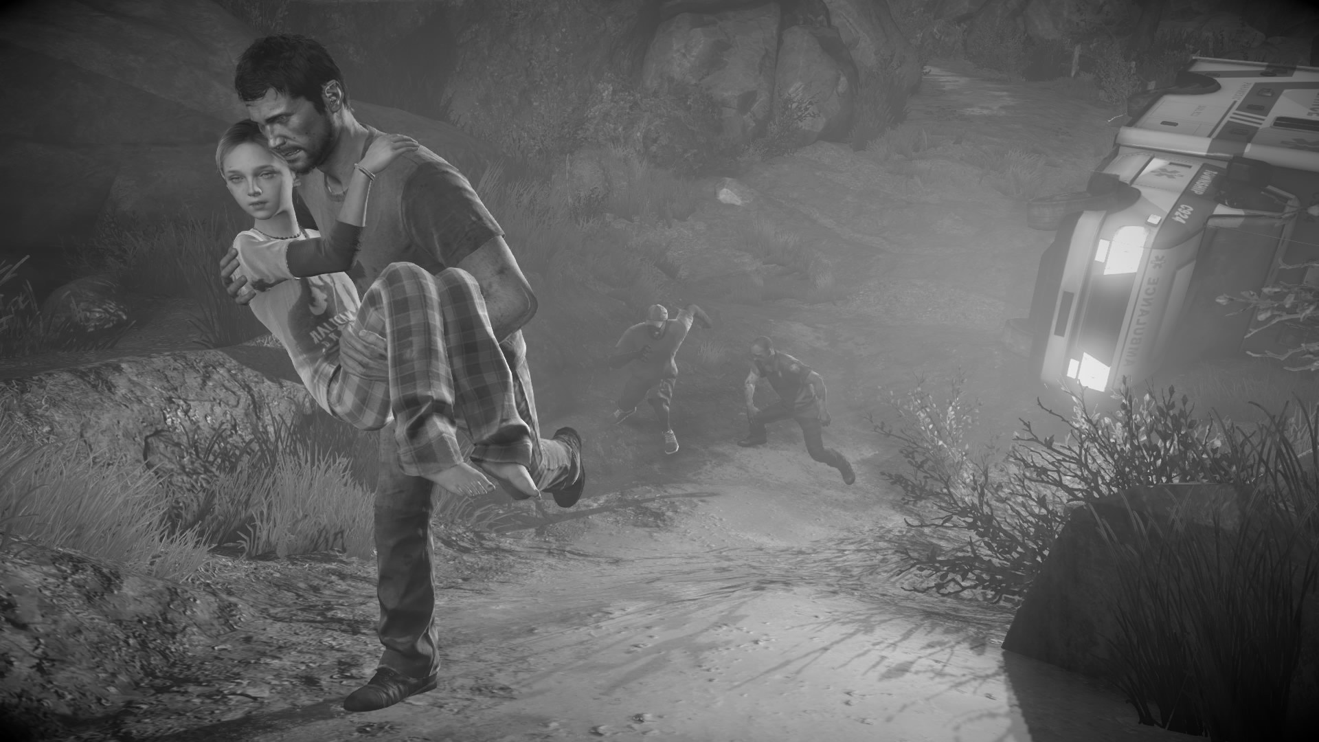 Joel carrying Ellie in The Last of Us HD Wallpaper