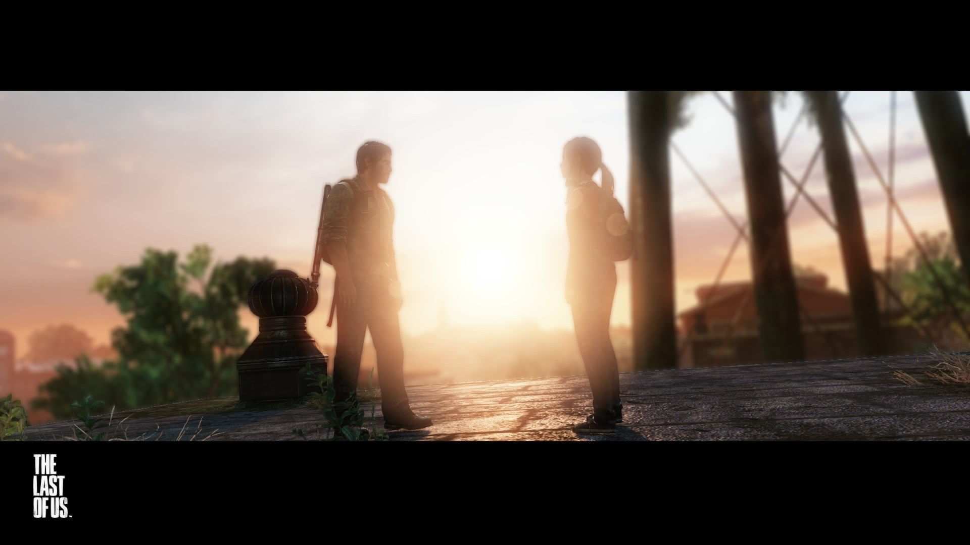 Joel and Ellie from The Last of Us at sunrise HD Wallpaper
