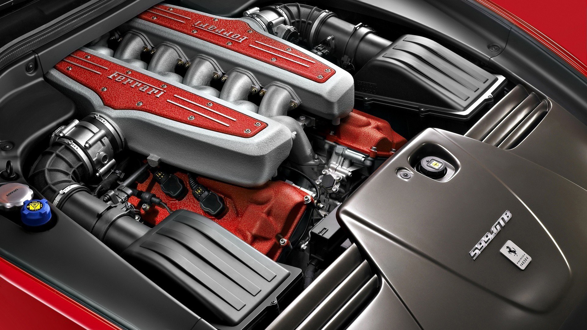 Ferrari 599 GTB Fiorano Engine HD Wallpaper