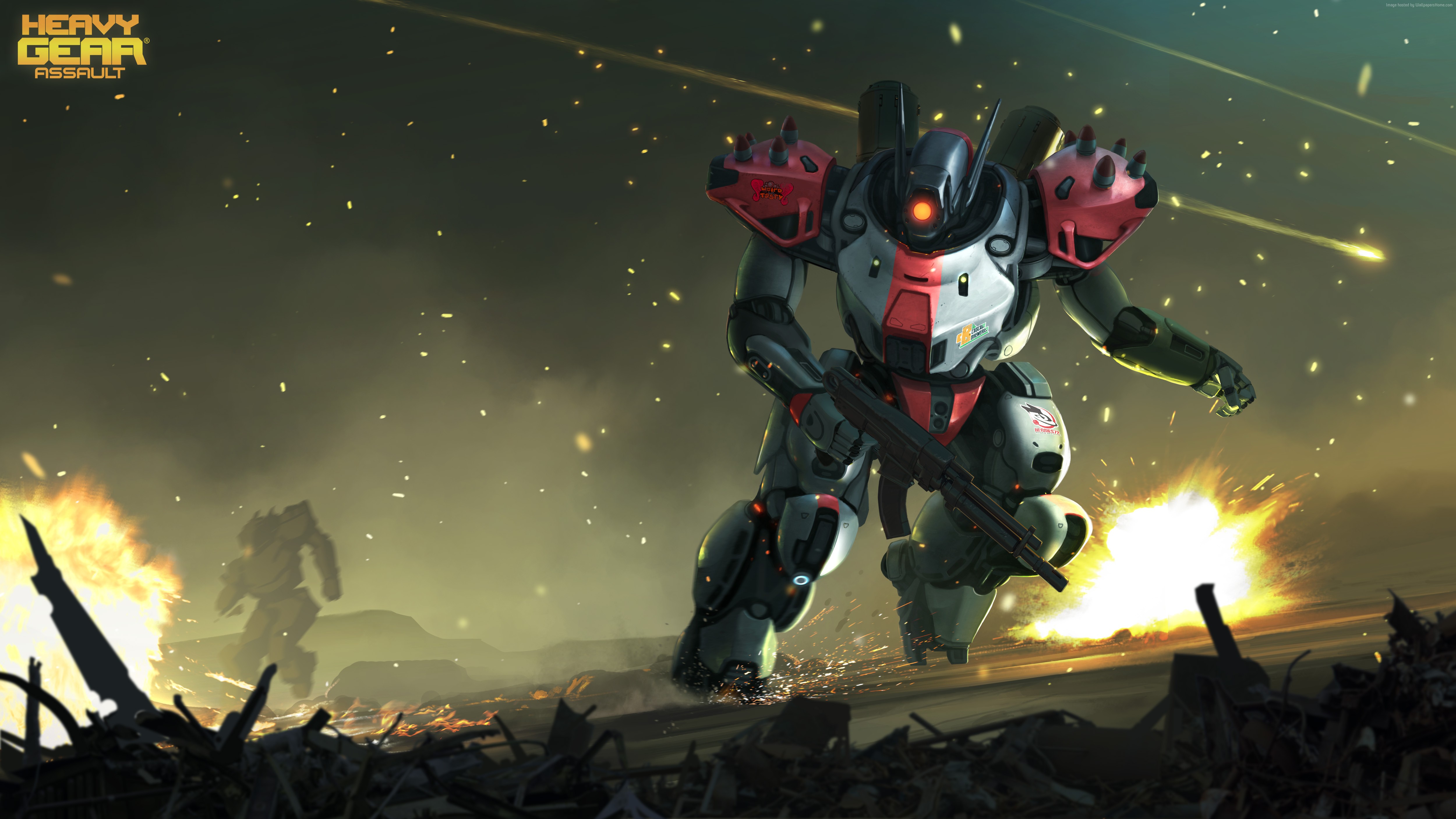 Heavy Gear Assault Mech in Combat HD Wallpaper