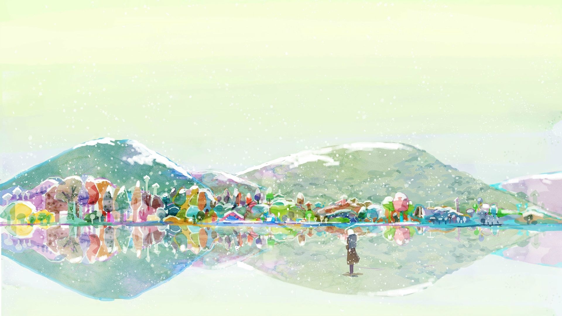 Mushishi Ginko and a snowy landscape HD Wallpaper