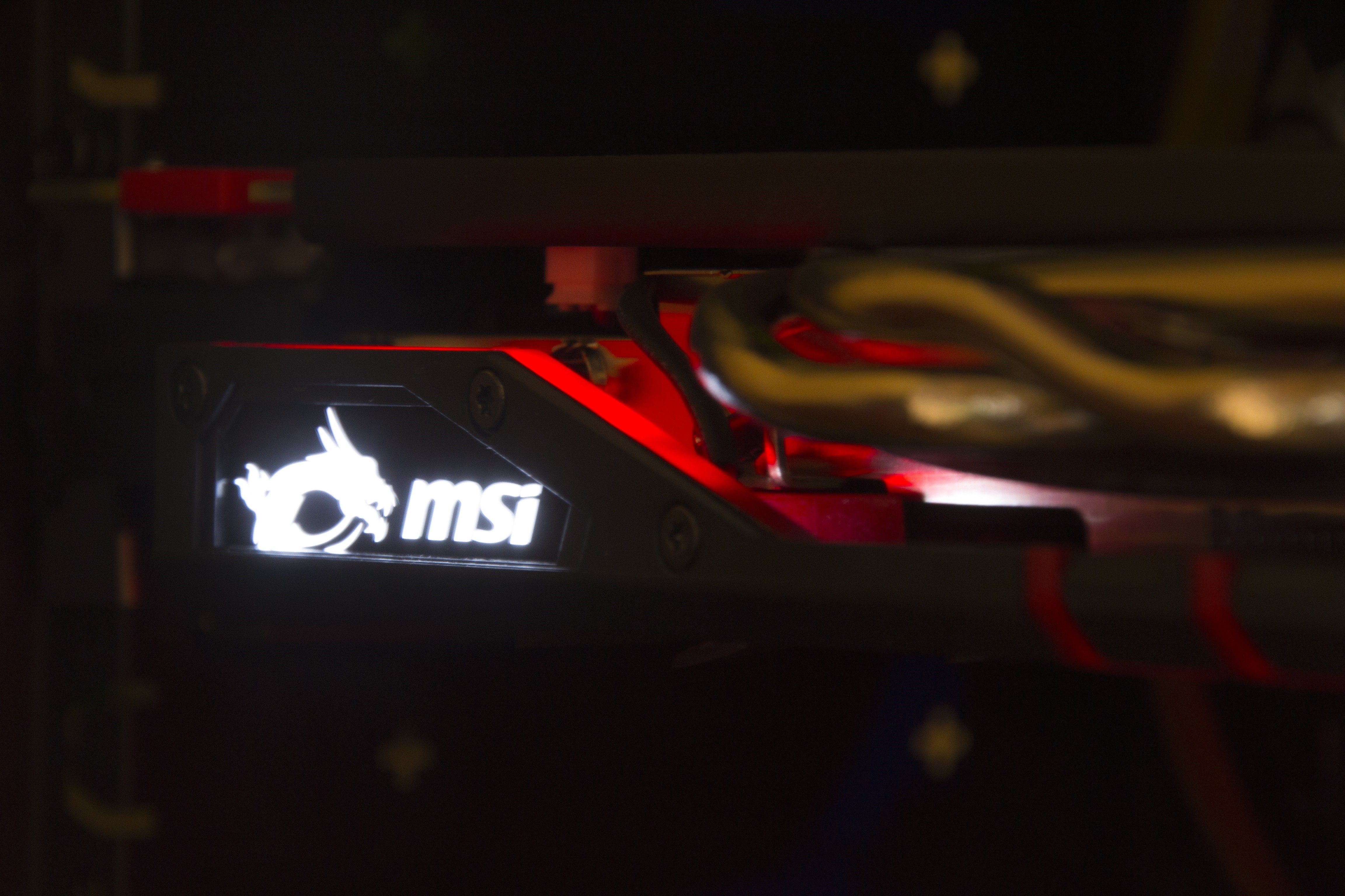 MSI graphics card with red lighting HD Wallpaper