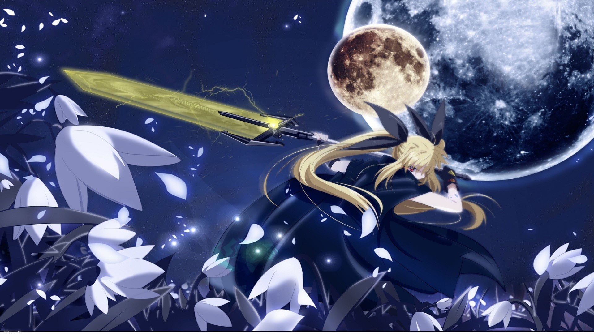 Fate Testarossa from Mahou Shoujo Lyrical Nanoha with a sword HD Wallpaper