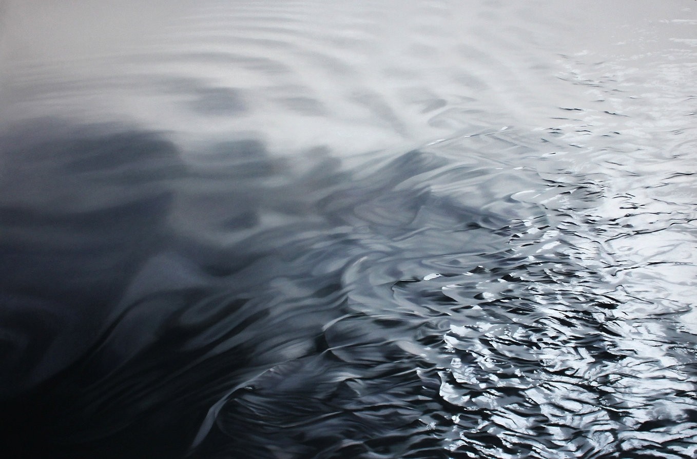 Monochrome artwork of water surface with sunlight reflection HD Wallpaper