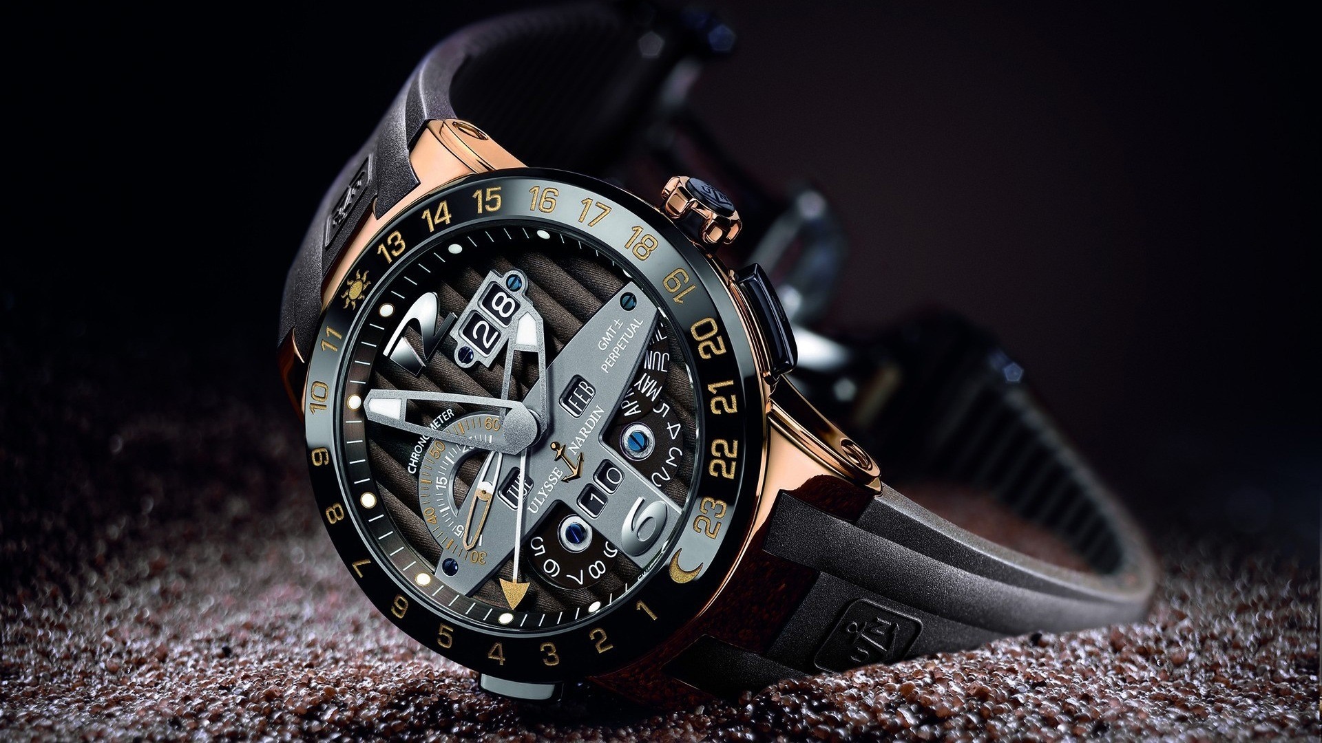 Ulysse Nardin GMT Perpetual Chronometer Watch HD Wallpaper