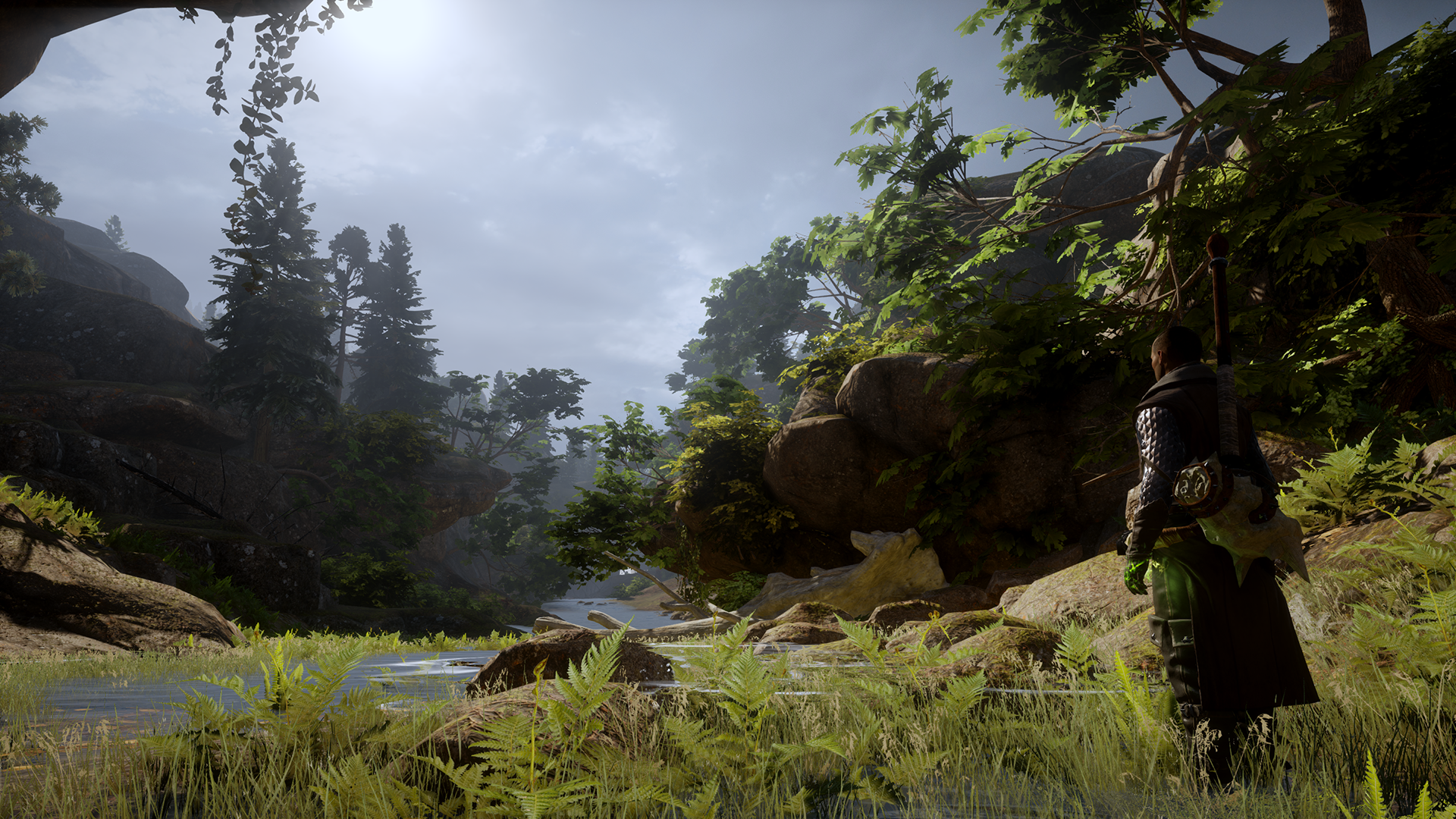 Dragon Age Inquisition landscape with a character HD Wallpaper