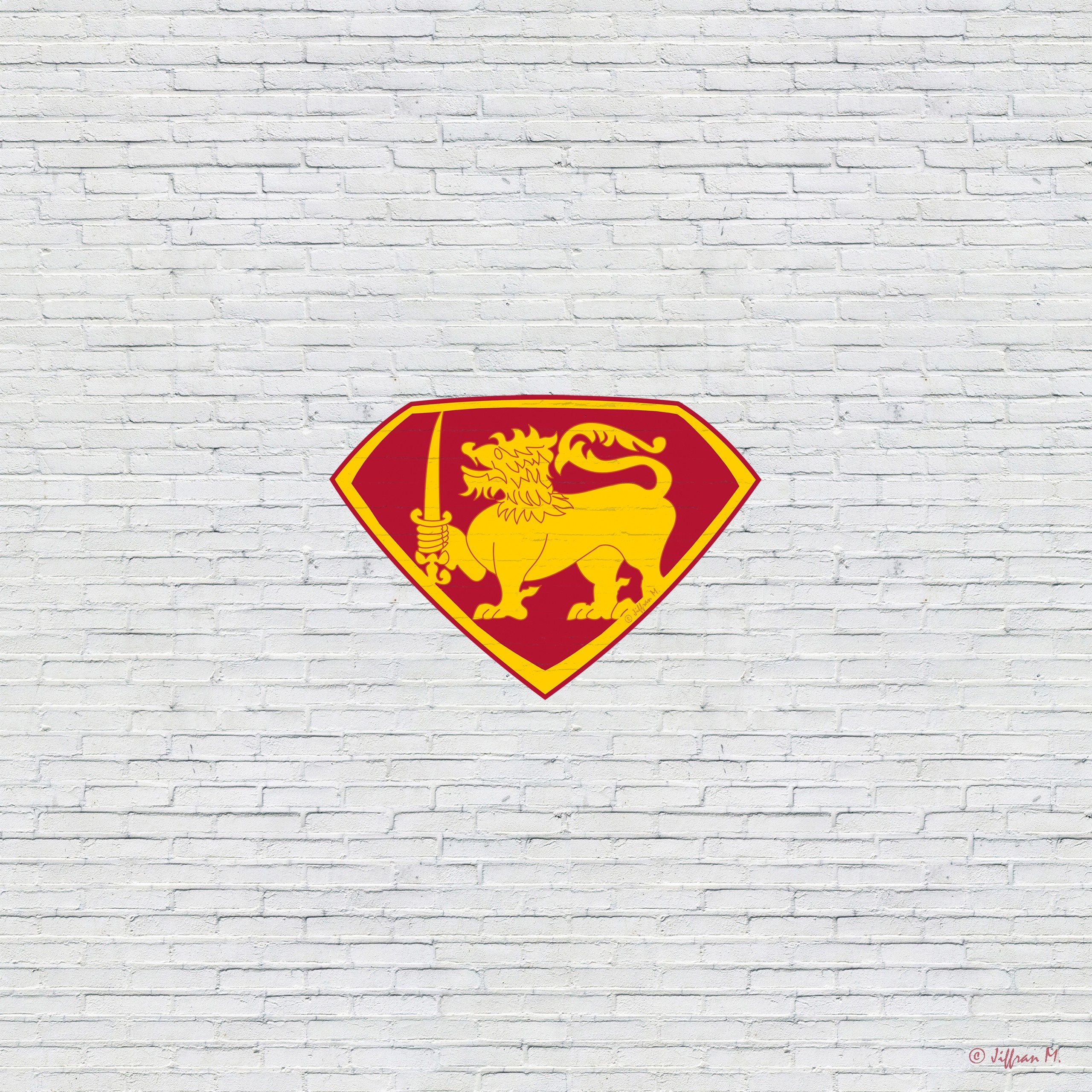 Sri Lanka Lion logo on brick wall HD Wallpaper