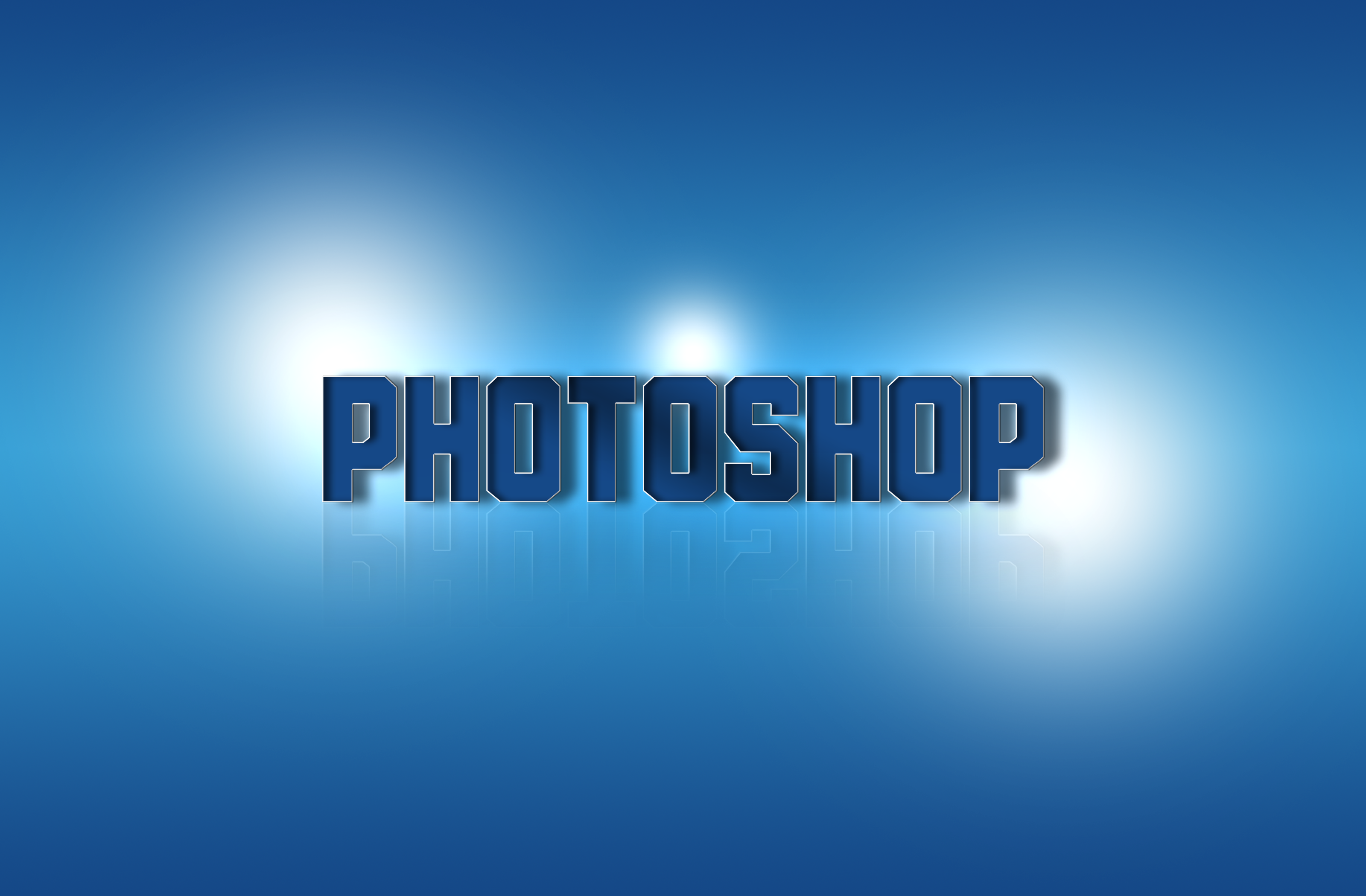 Photoshop text logo on blue background HD Wallpaper