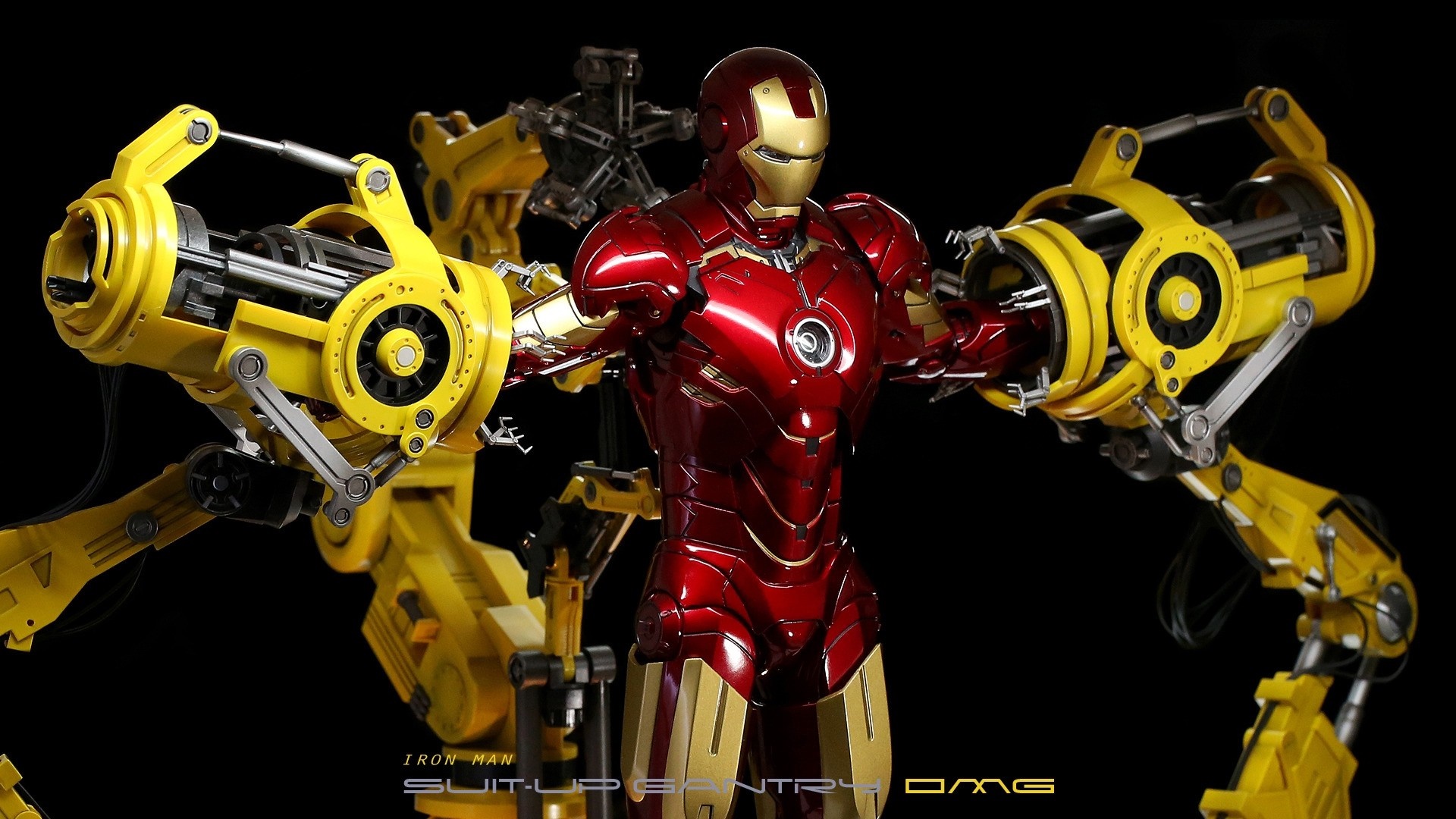 Iron Man with Sentry 4 OMG Suit-Up System HD Wallpaper