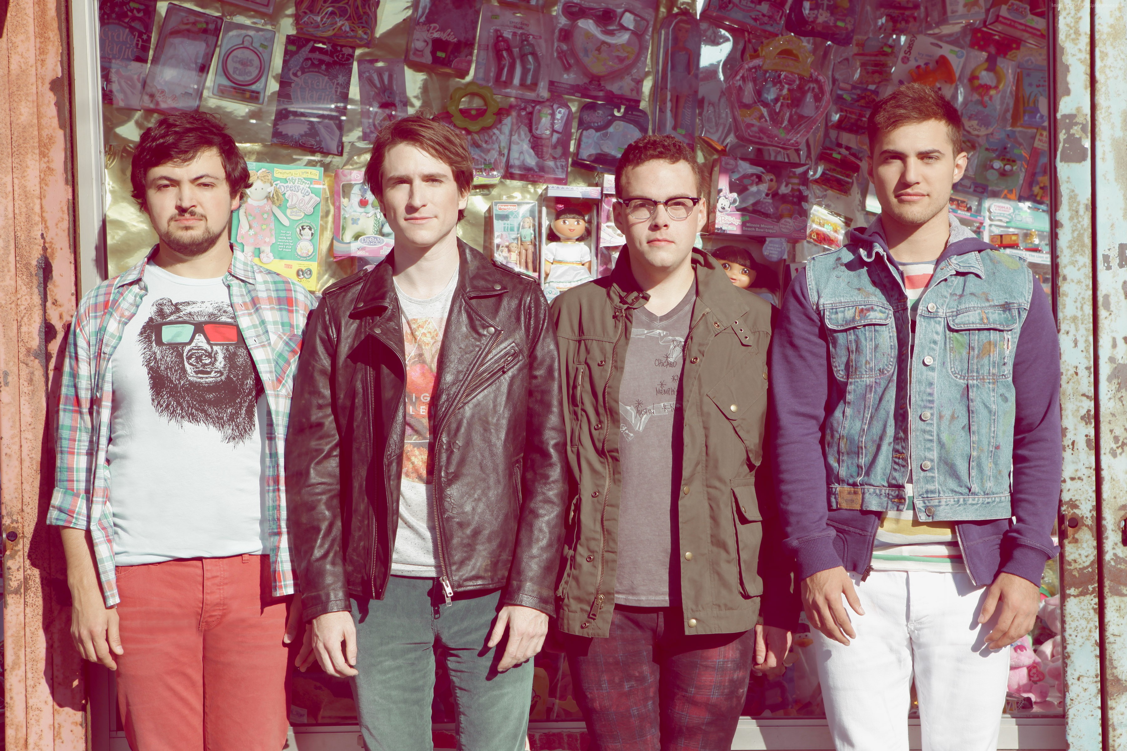 Walk the Moon band members standing in front of a store HD Wallpaper